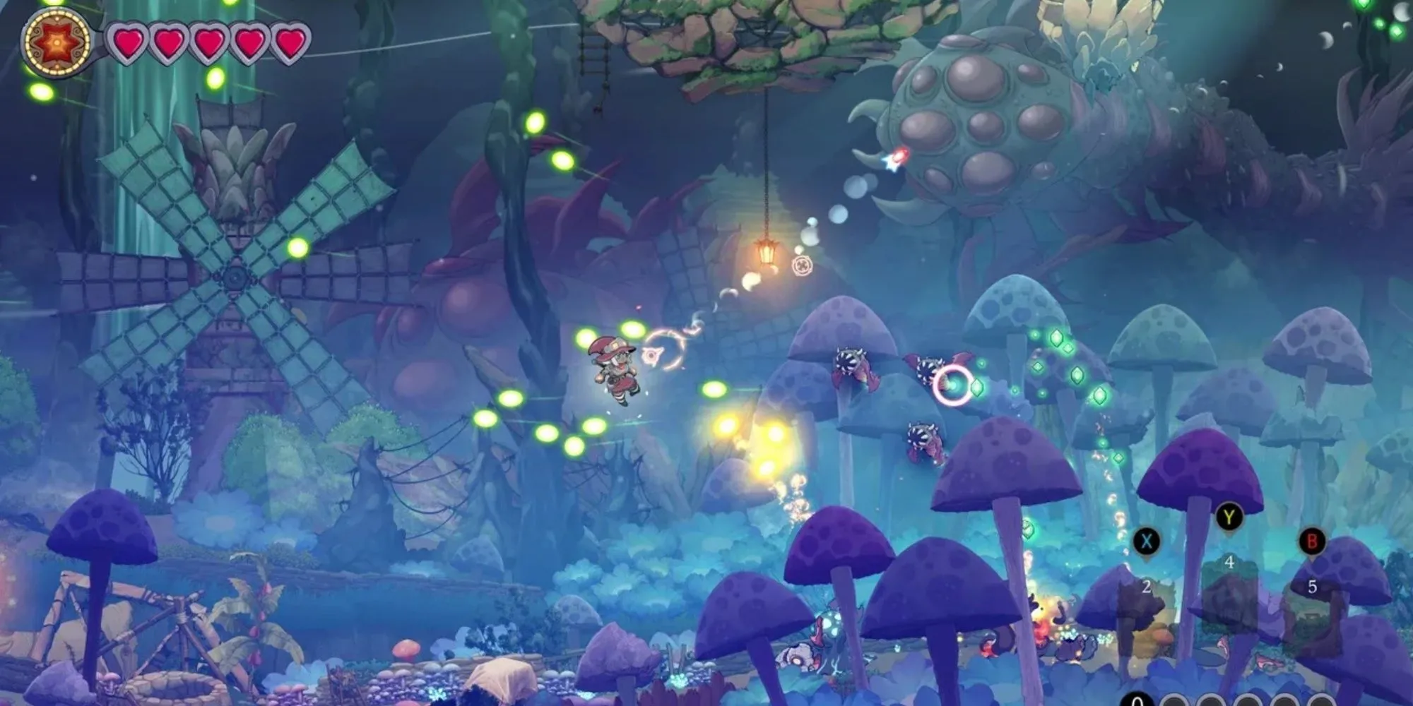 Nhân vật chính bay và chiến đấu trong game The Knight Witch