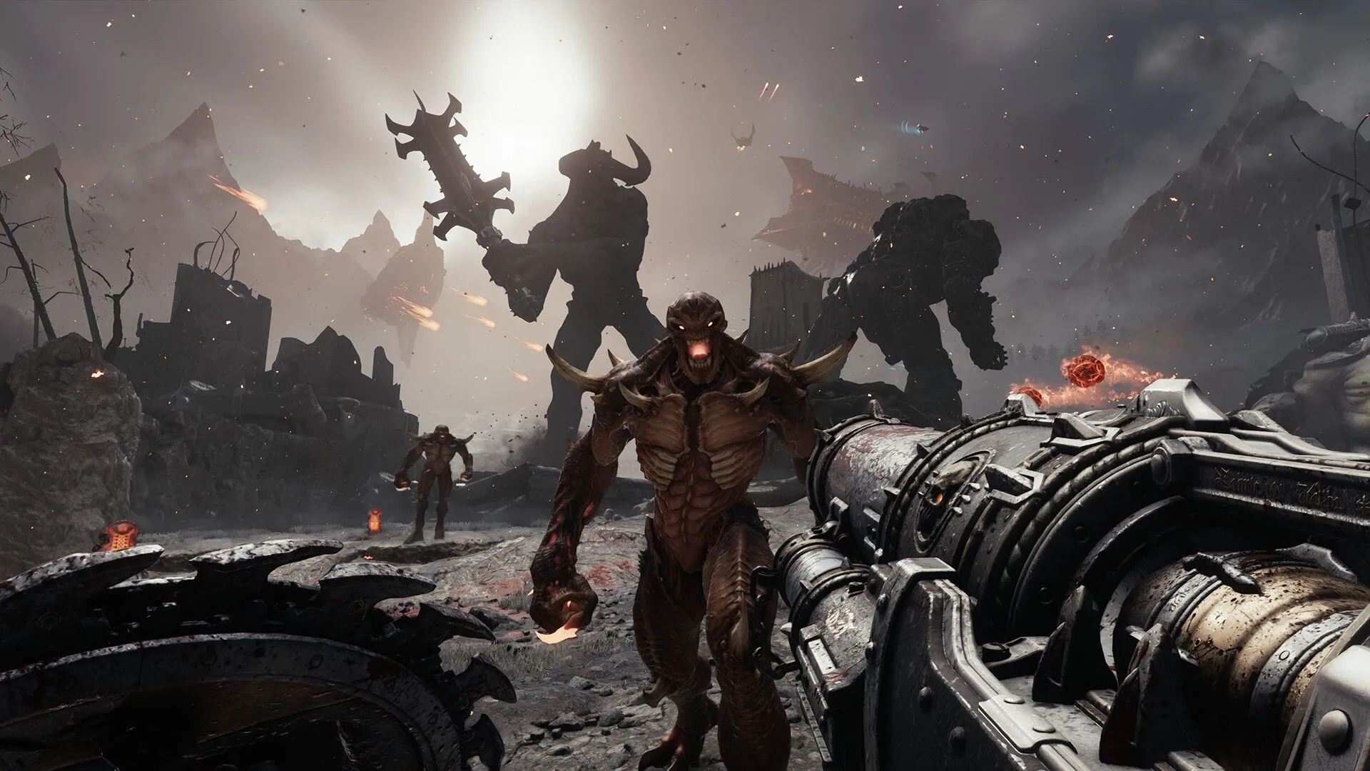 Nhân vật chính Doom Slayer đối đầu với quỷ dữ trong DOOM The Dark Ages