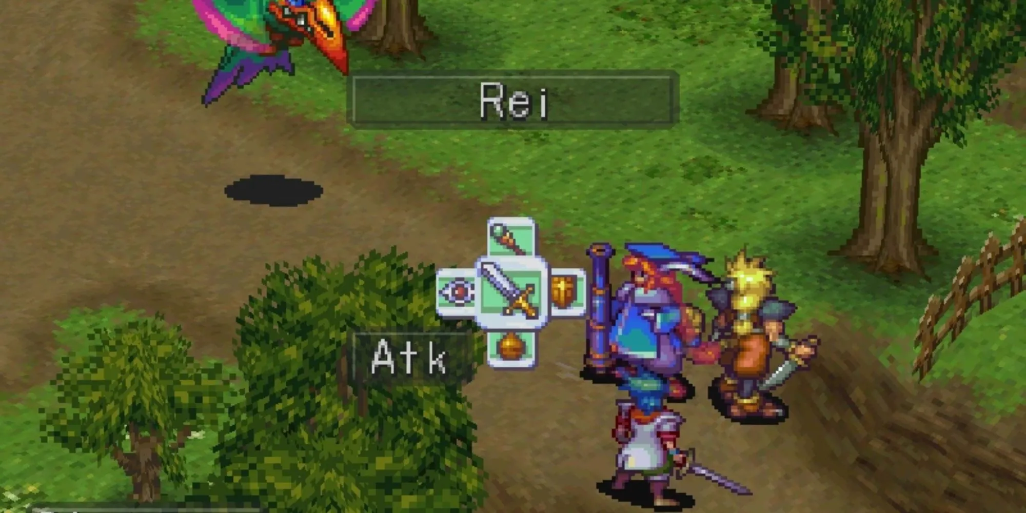 Nhân vật chính Ryu ở dạng rồng trong một trận chiến của Breath of Fire III