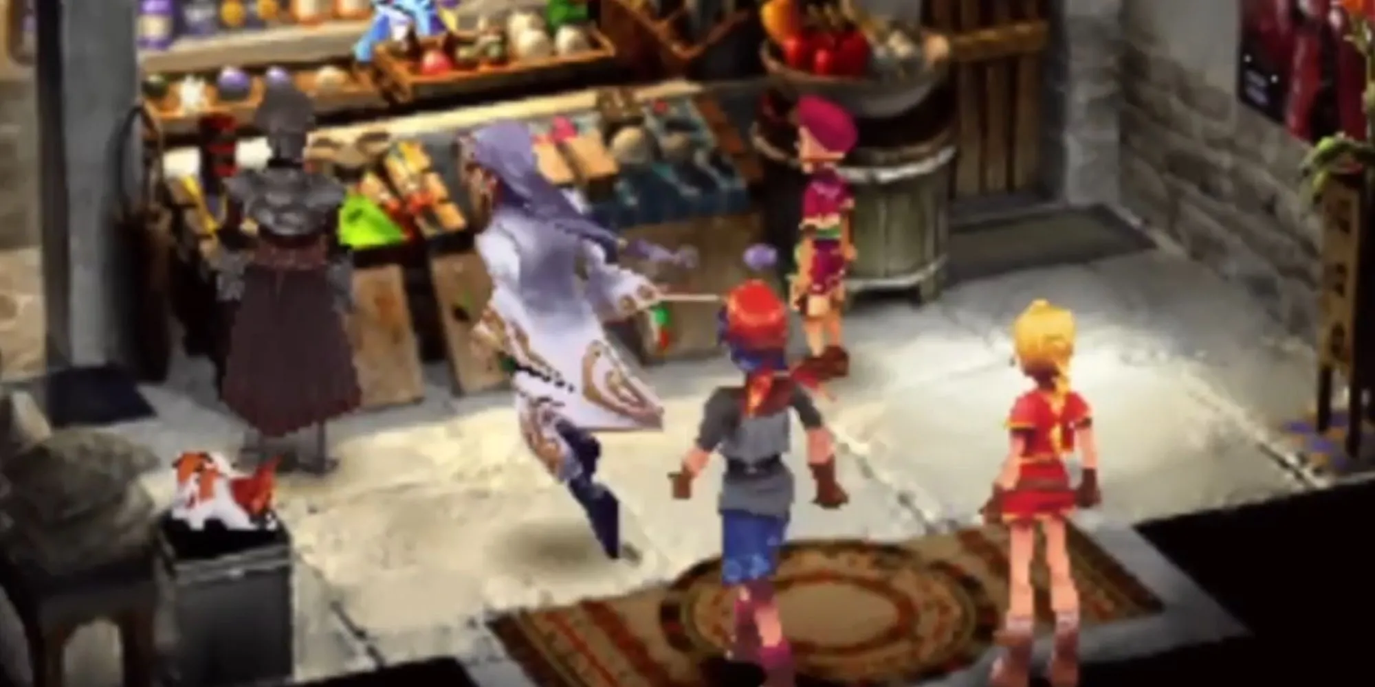 Nhân vật chính Serge trong Chrono Cross đứng giữa hai thế giới song song
