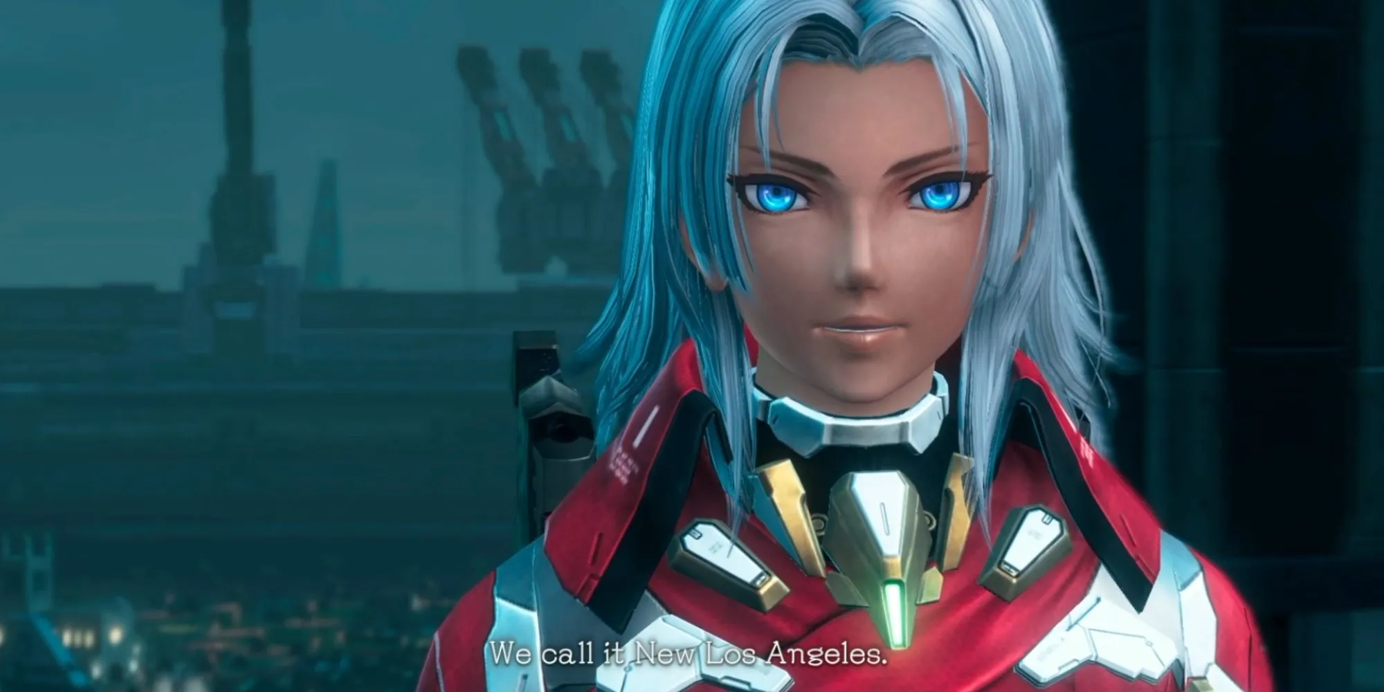 Nhân vật Elma với mái tóc xanh và ánh mắt cương nghị trong Xenoblade Chronicles X Definitive Edition