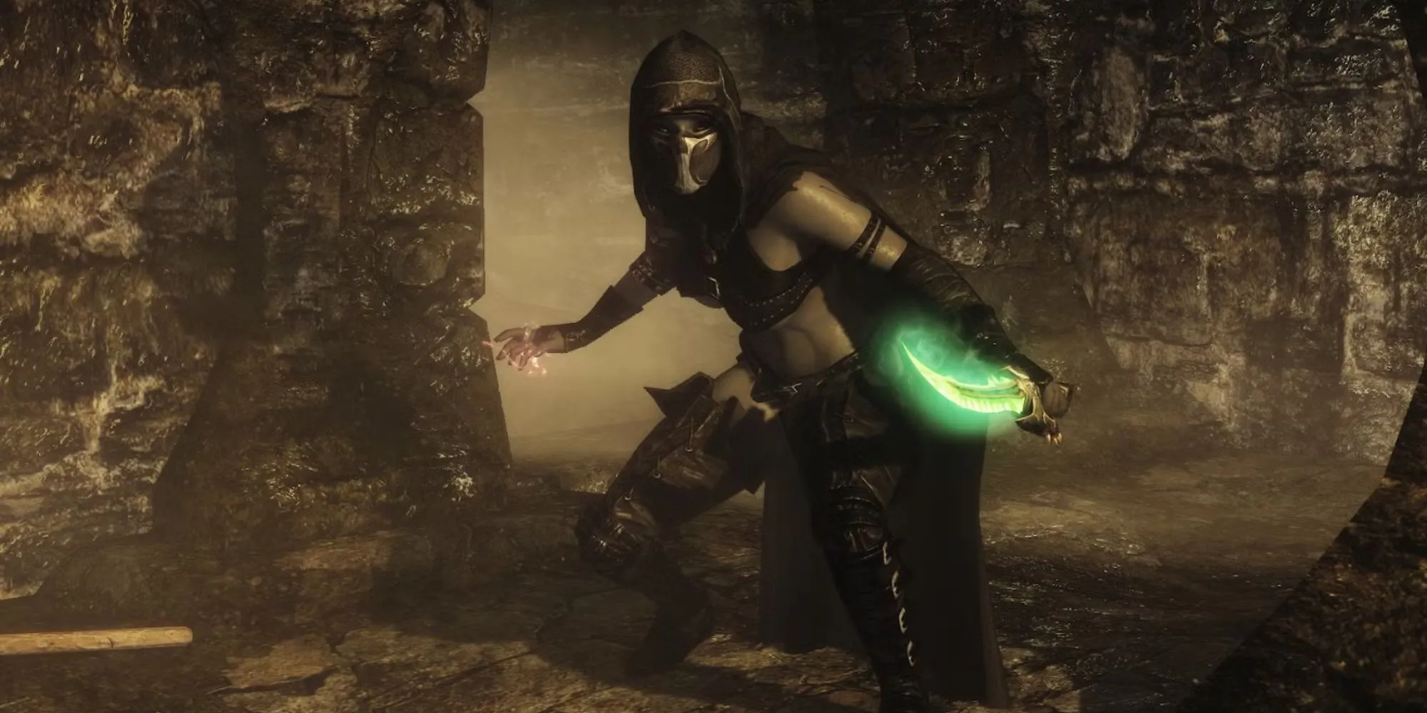 Nhân vật hành động lén lút trong Skyrim nhưng kẻ địch dường như không nhận ra