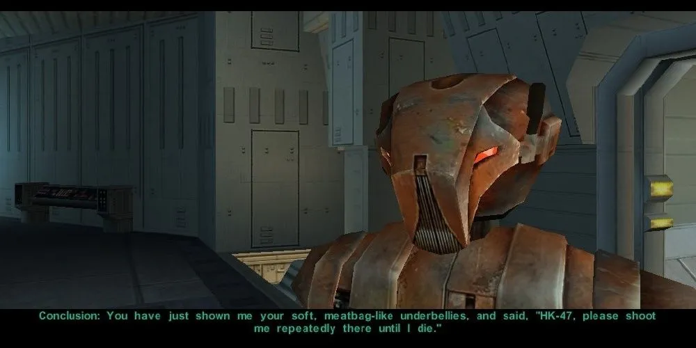 Nhân vật HK-47 trong Star Wars: Knights of the Old Republic gọi ai đó là &quot;meatbag&quot;.