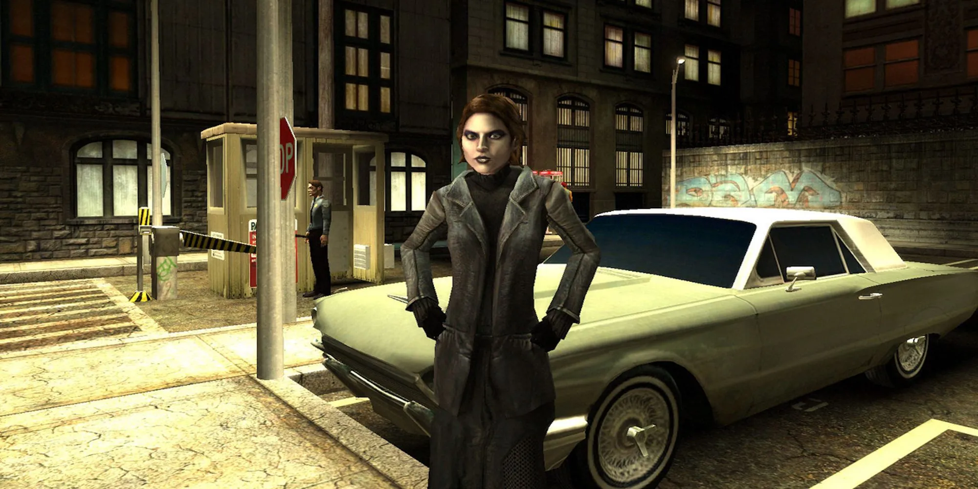 Nhân vật ma cà rồng bí ẩn trong Vampire: The Masquerade - Bloodlines với áo khoác dài đặc trưng