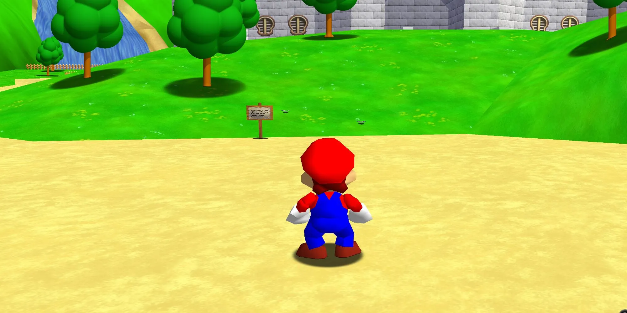 Nhân vật Mario trong một màn chơi của Super Mario 64