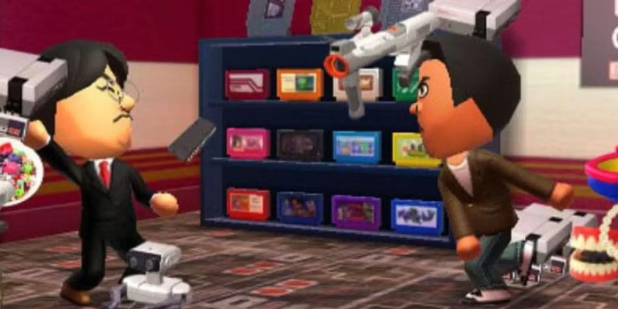 Nhân vật Mii tương tác trong thế giới kỳ lạ của Tomodachi Life trên 3DS
