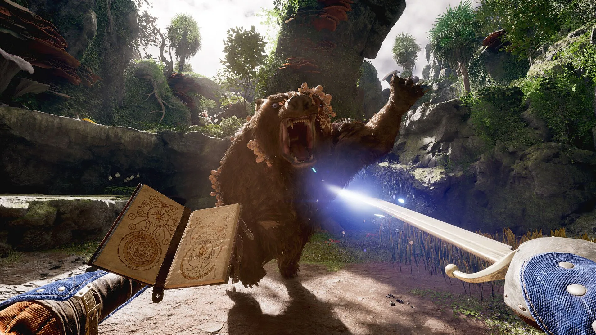 Nhân vật người chơi khám phá một khu vực bí ẩn trong game Avowed