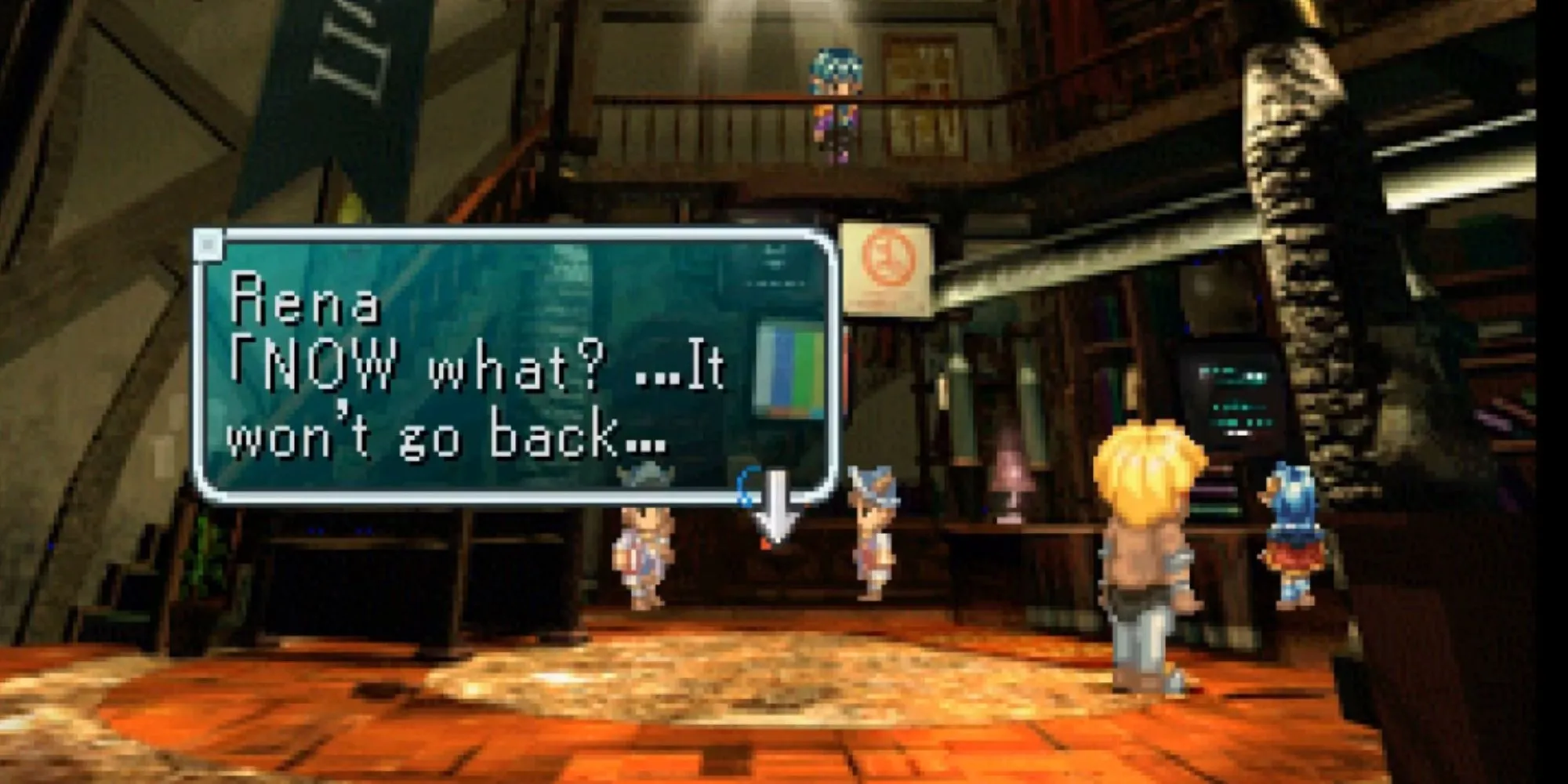 Nhân vật Rena và Claude trong Star Ocean: The Second Story, thể hiện sự kết hợp Sci-fi và Fantasy