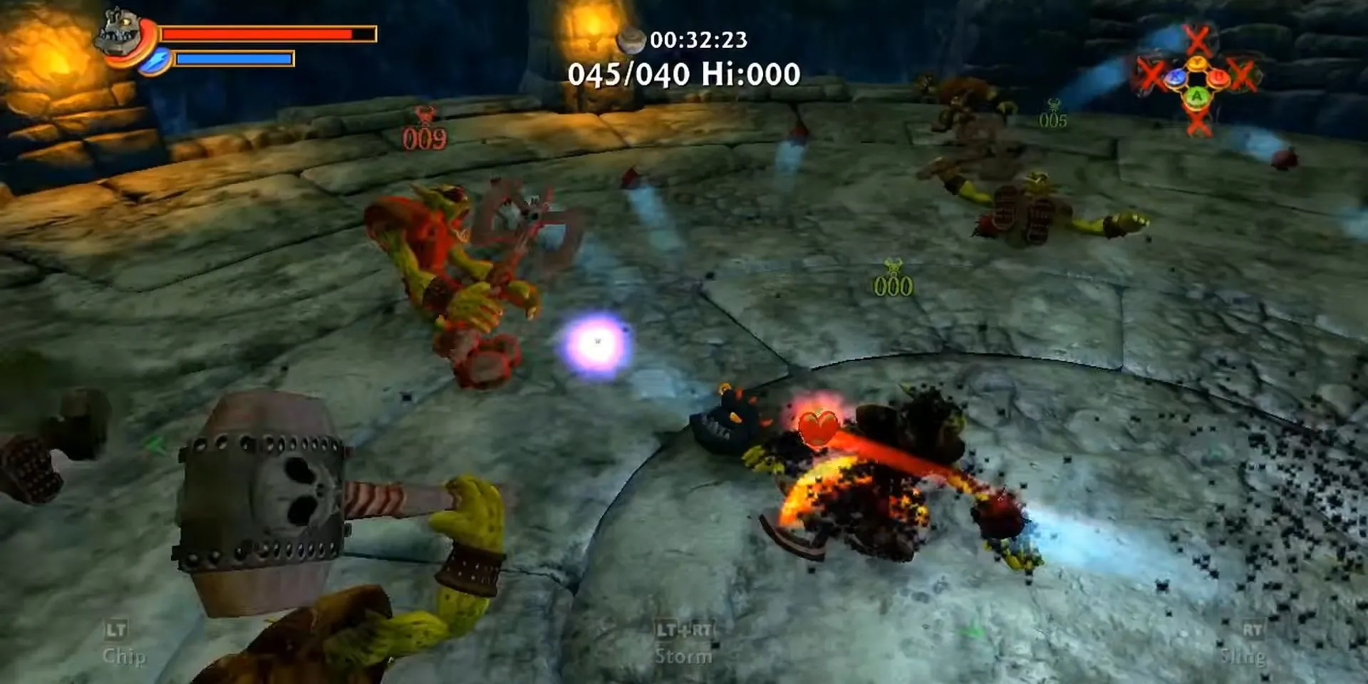 Nhân vật Rubble chiến đấu với quái vật trong Kameo: Elements of Power Xbox 360