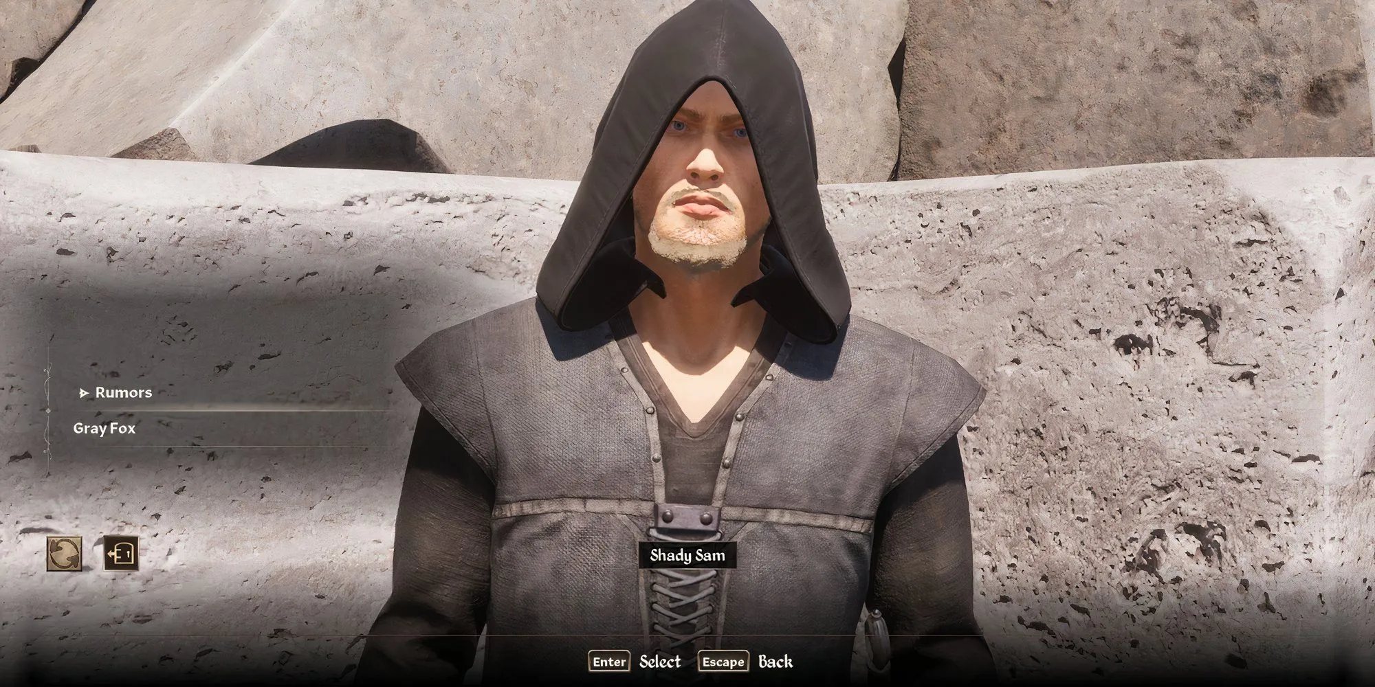 Nhân vật Shady Sam trong Oblivion Remastered, liên quan đến một số nhiệm vụ hoặc phe phái đặc biệt