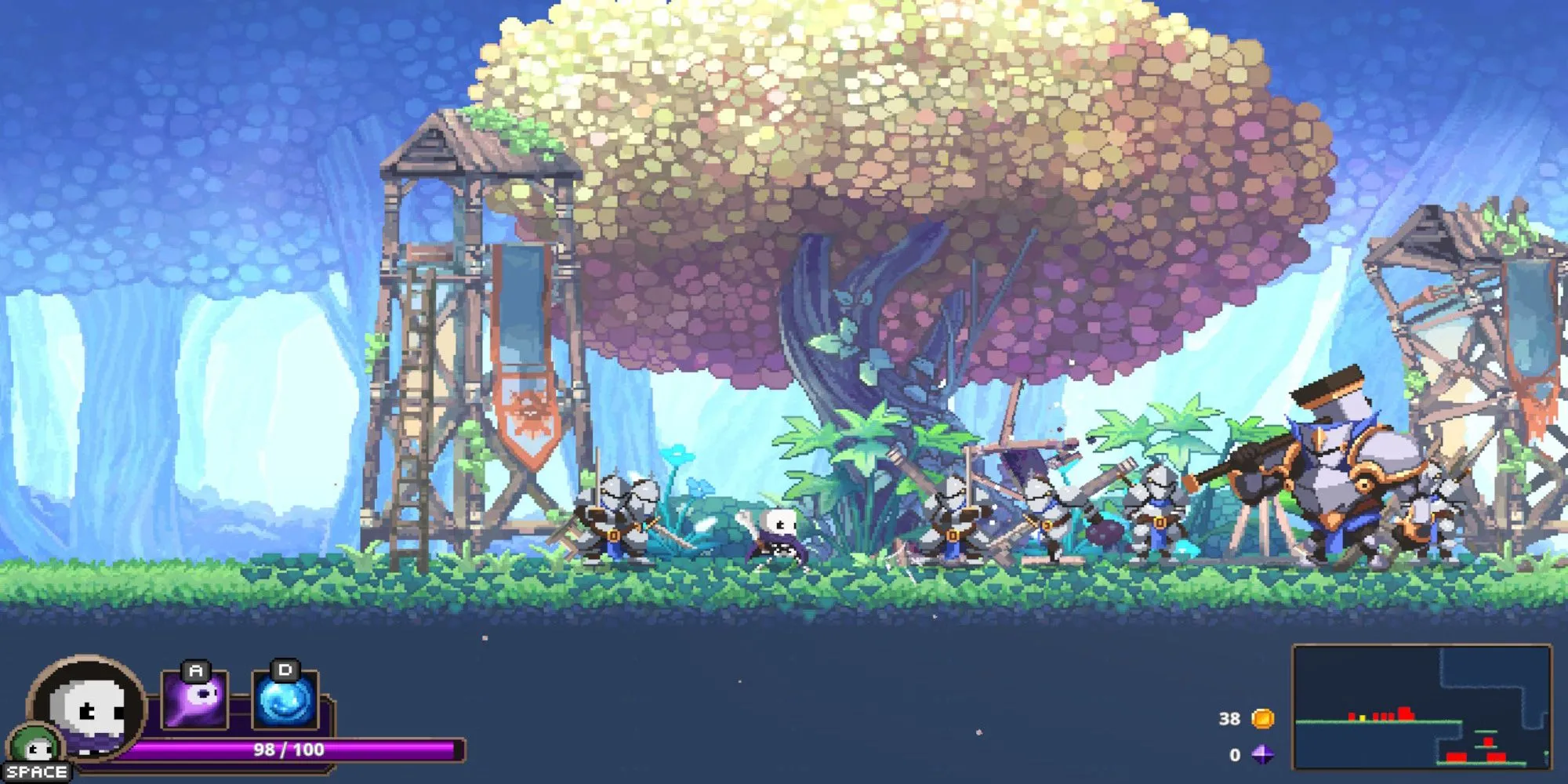 Nhân vật Skul cầm vũ khí trong Skul: The Hero Slayer