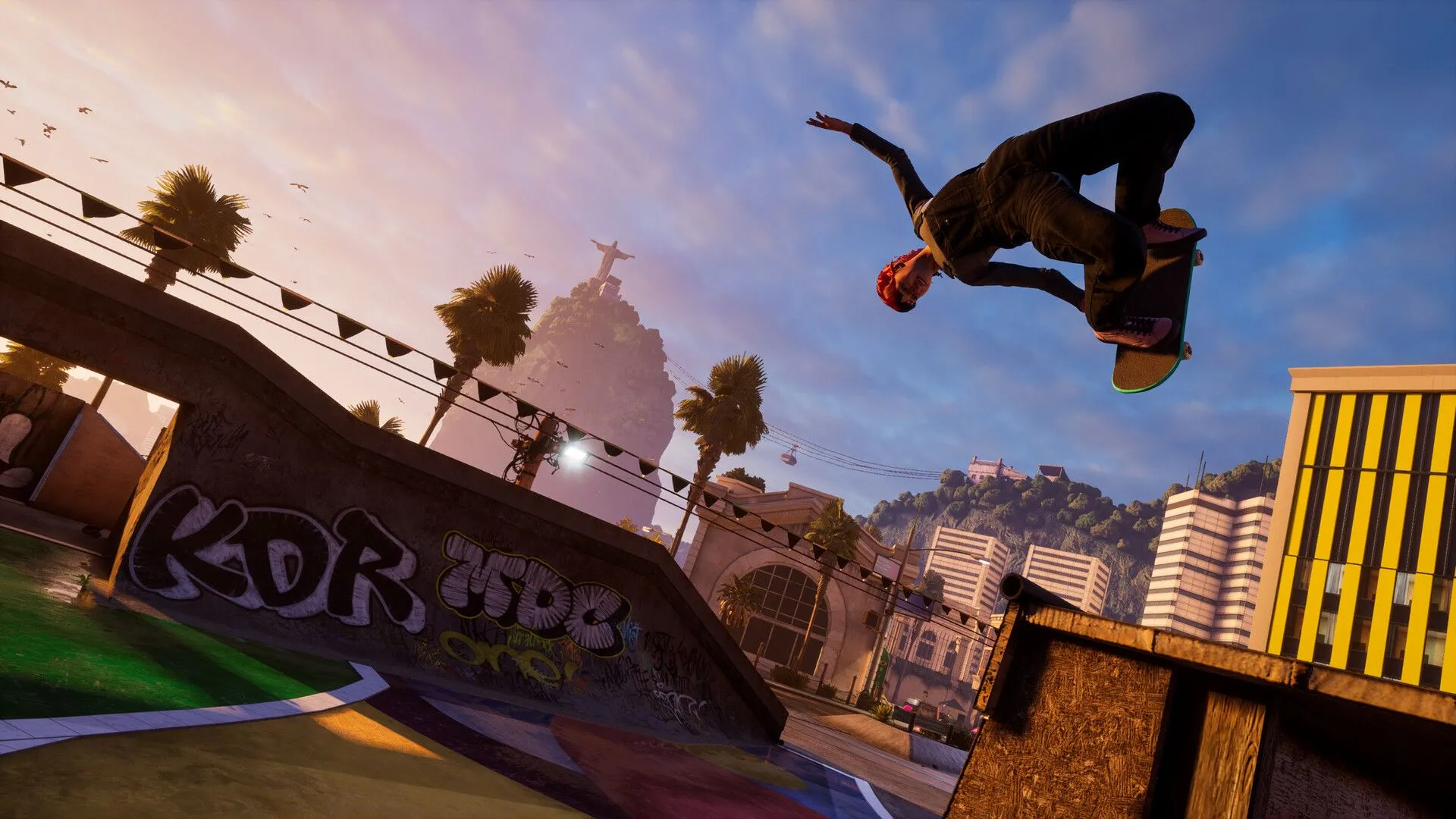 Nhân vật thực hiện động tác trượt trên thành trong Tony Hawk's Pro Skater 3+4