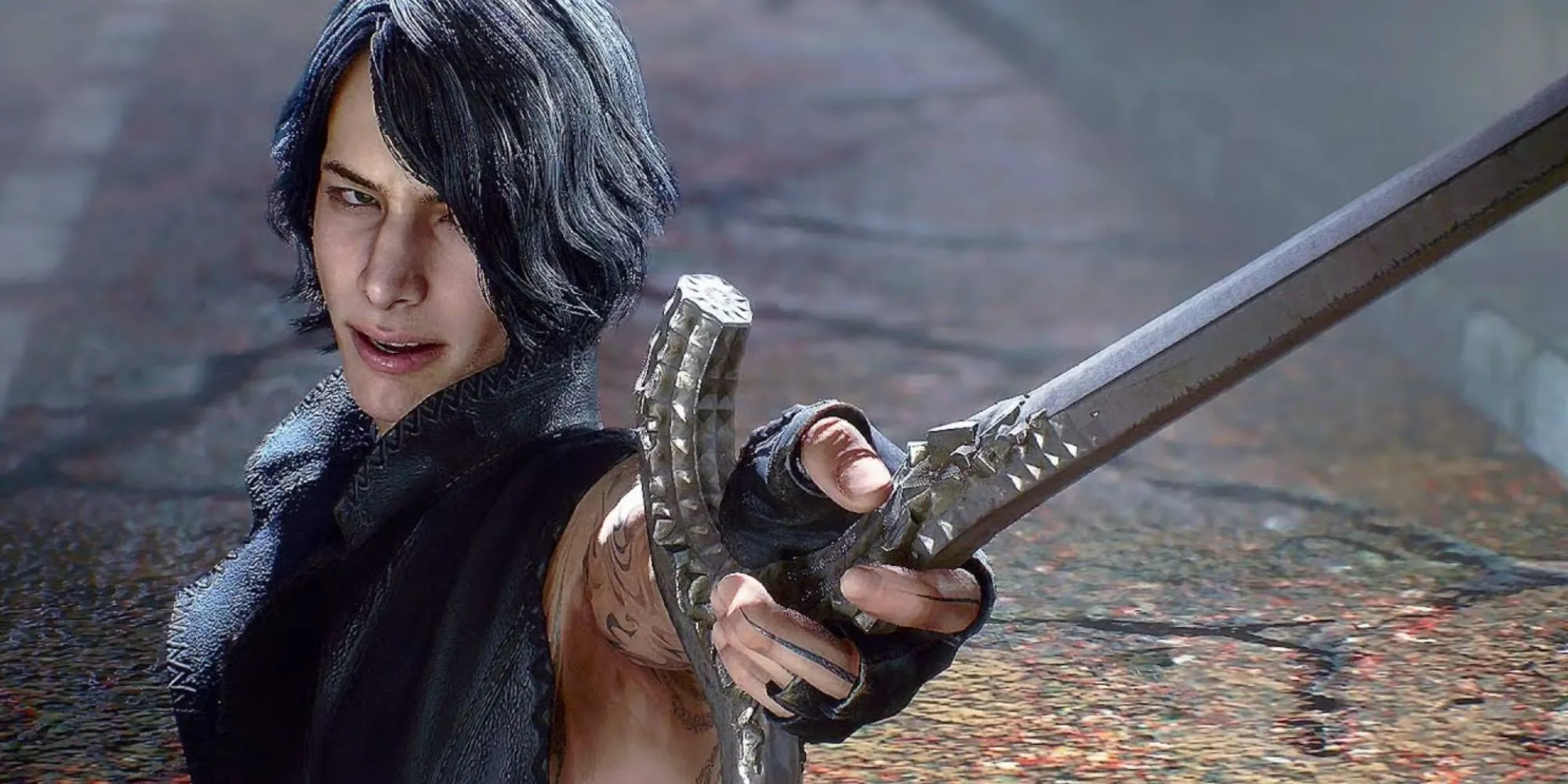 Nhân vật V trong Devil May Cry 5 với vẻ bí ẩn và quyền năng
