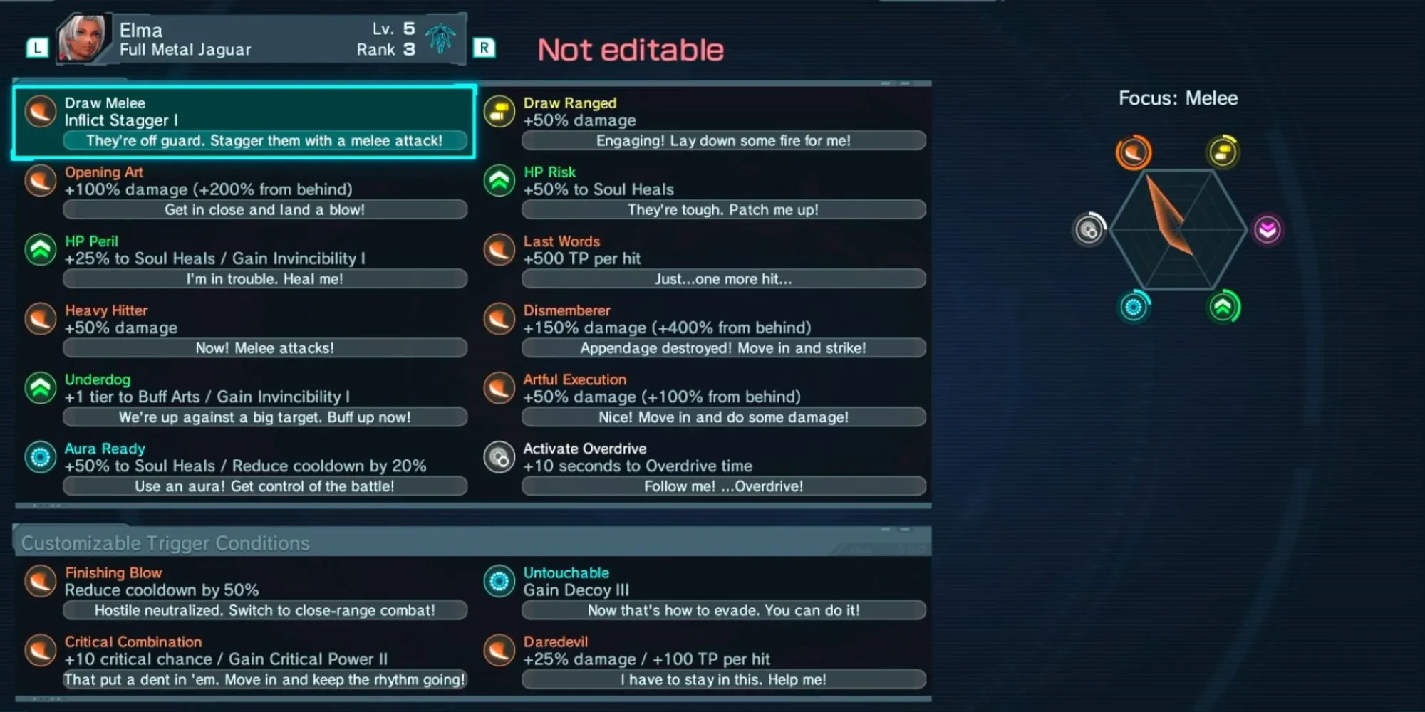 Nhân vật Yelv trong Xenoblade Chronicles X đưa ra hiệu lệnh, và Art của người chơi phát sáng, sẵn sàng kích hoạt Soul Voice