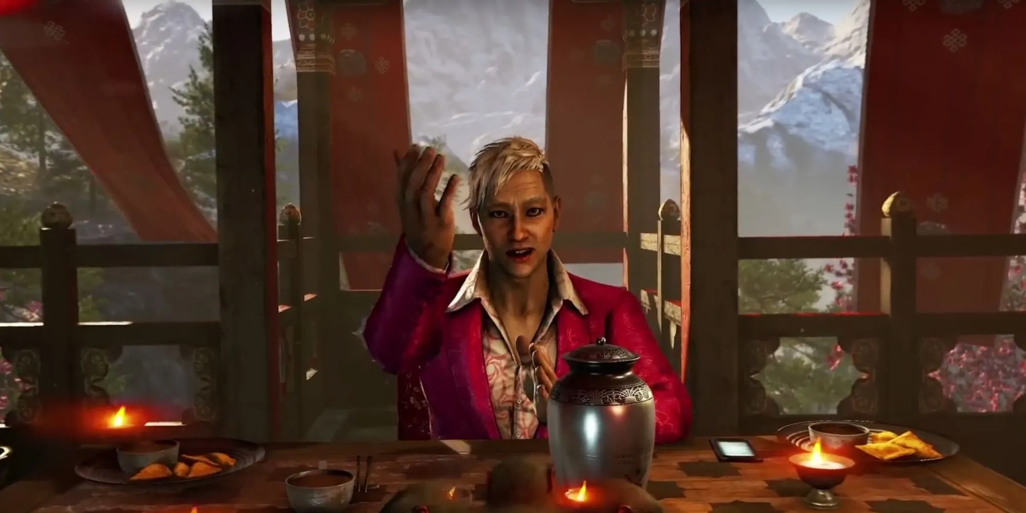 Pagan Min trong đoạn phim giới thiệu của Far Cry 4 với phong thái phản diện ấn tượng