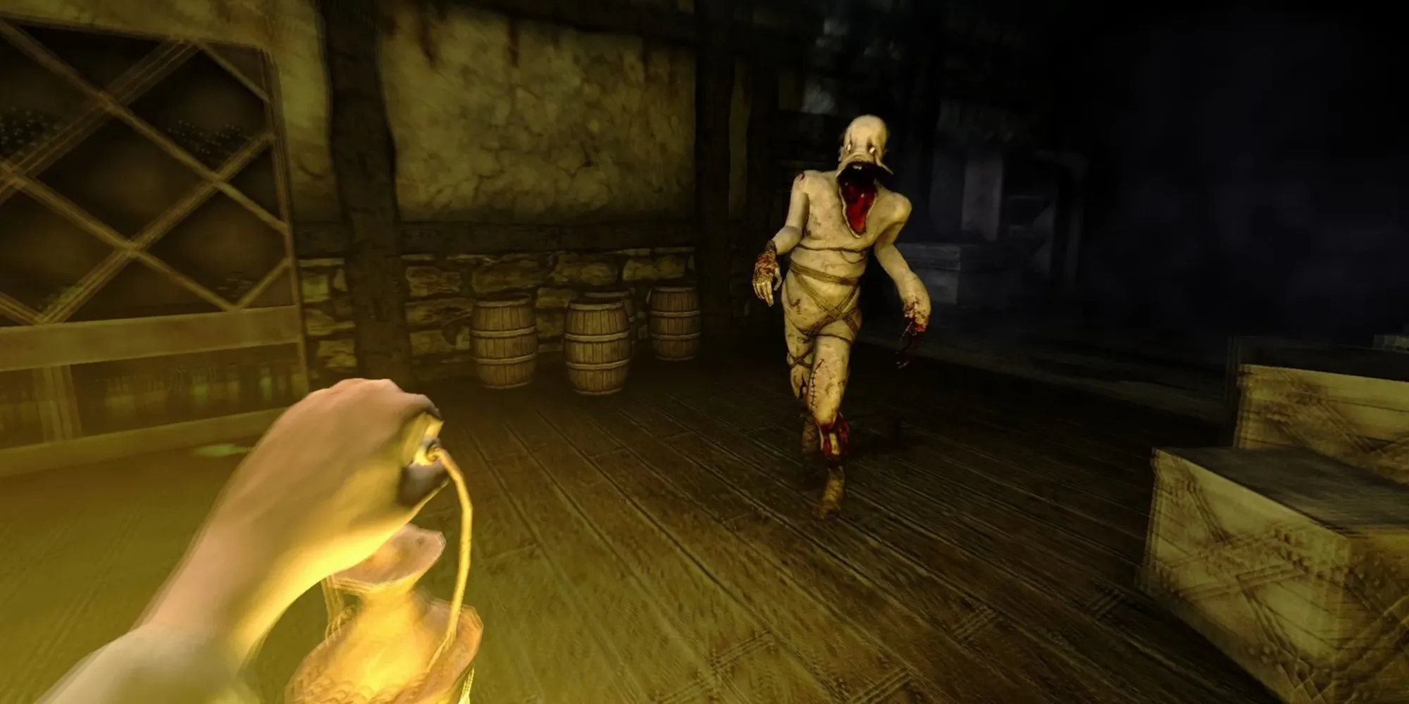 Quái vật đáng sợ trong hành lang tối của game Amnesia The Dark Descent