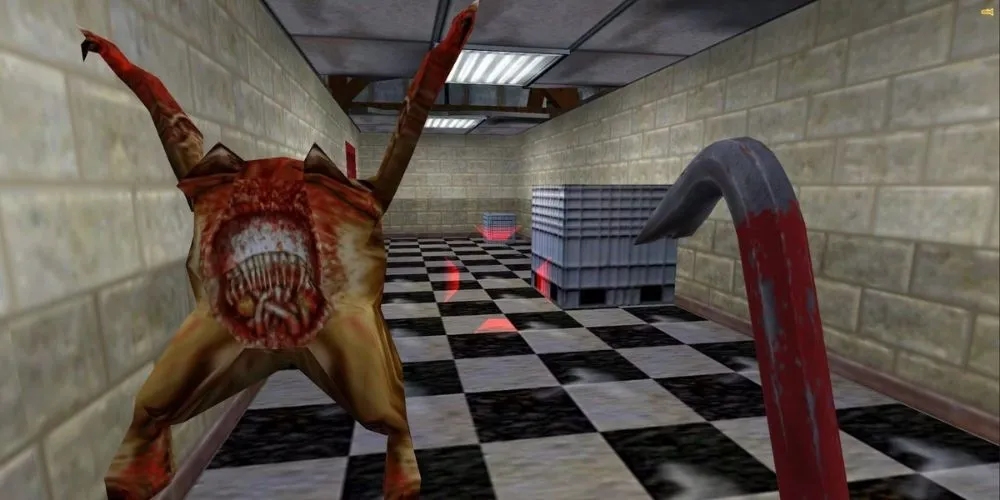 Quái vật Headcrab trong Half-Life tấn công người chơi