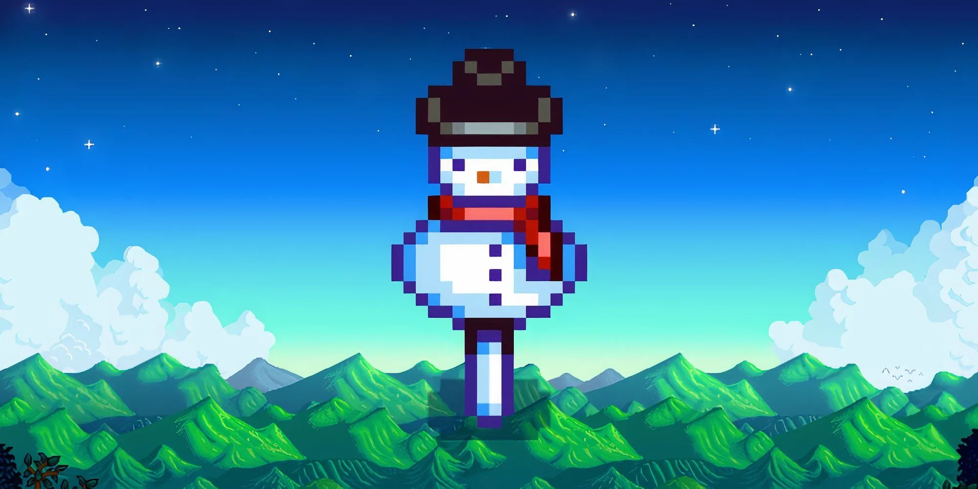 Rarecrow số 4 (Bù nhìn người tuyết) trong Stardew Valley