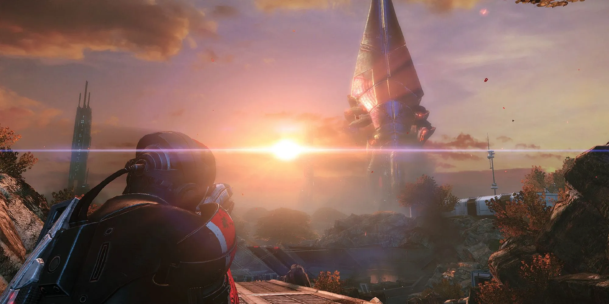 Reaper Mass Effect 3 hạ cánh trên một hành tinh