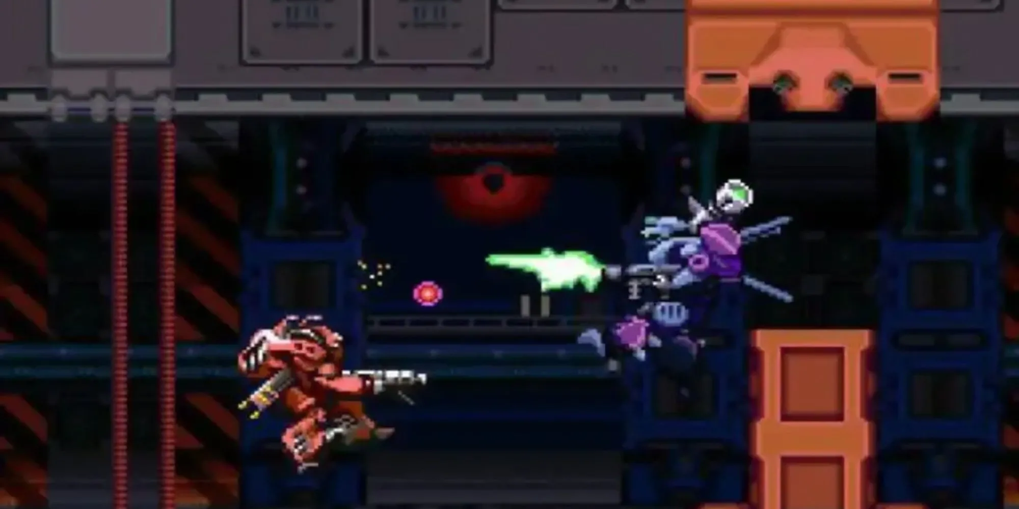 Robot chiến đấu trong game Metal Warriors thể loại run and gun trên SNES
