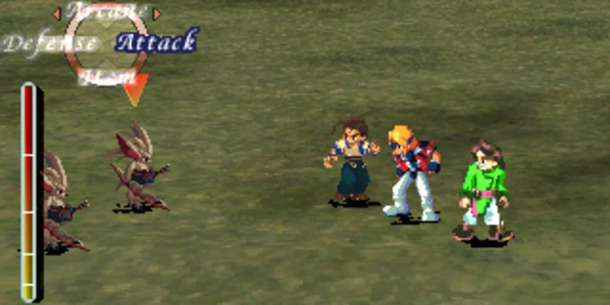 Robot khổng lồ (Gears) đang chiến đấu trong Xenogears