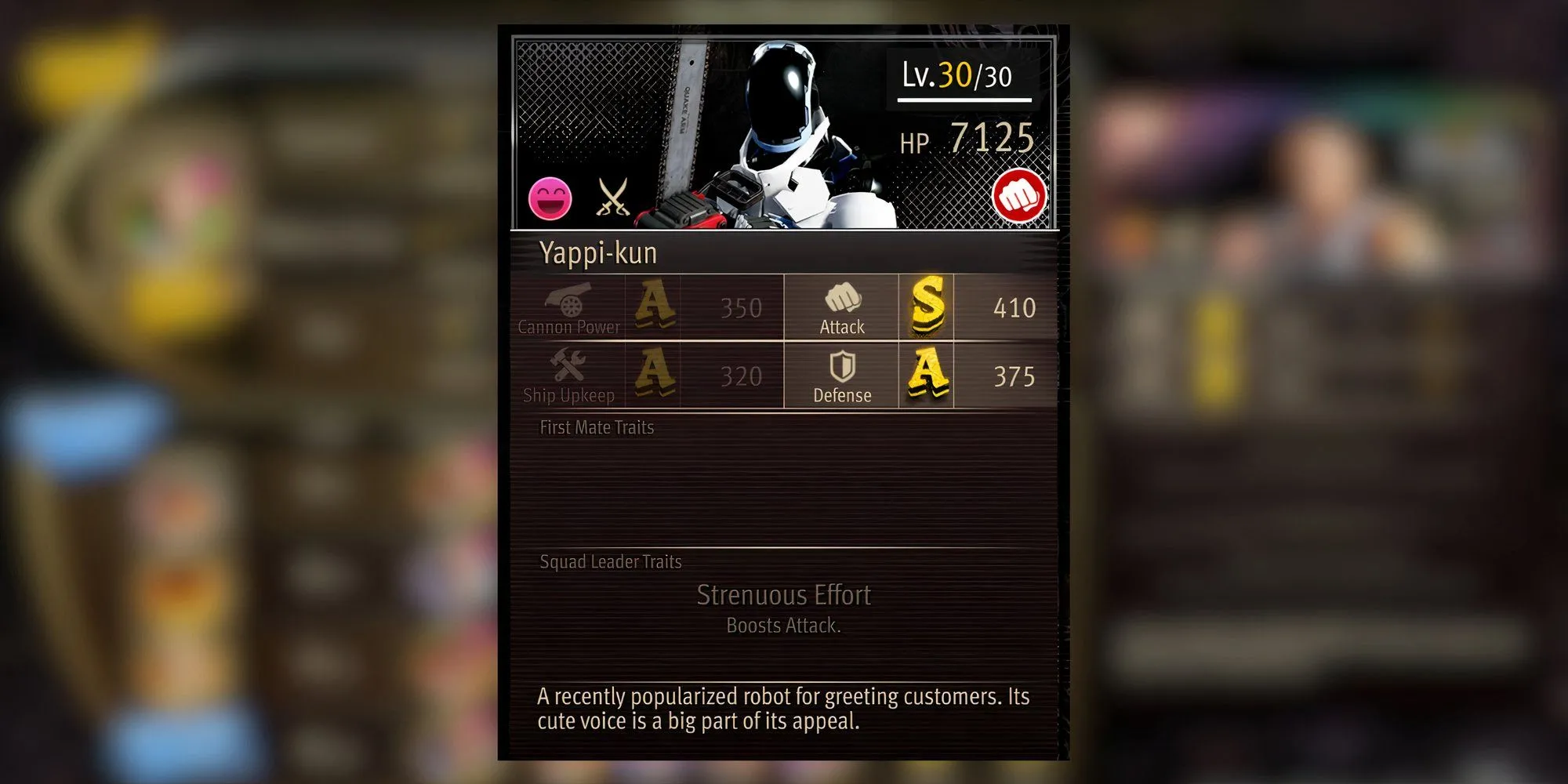 Robot Yappi-kun cầm cưa máy sẵn sàng chiến đấu trong game Pirate Yakuza