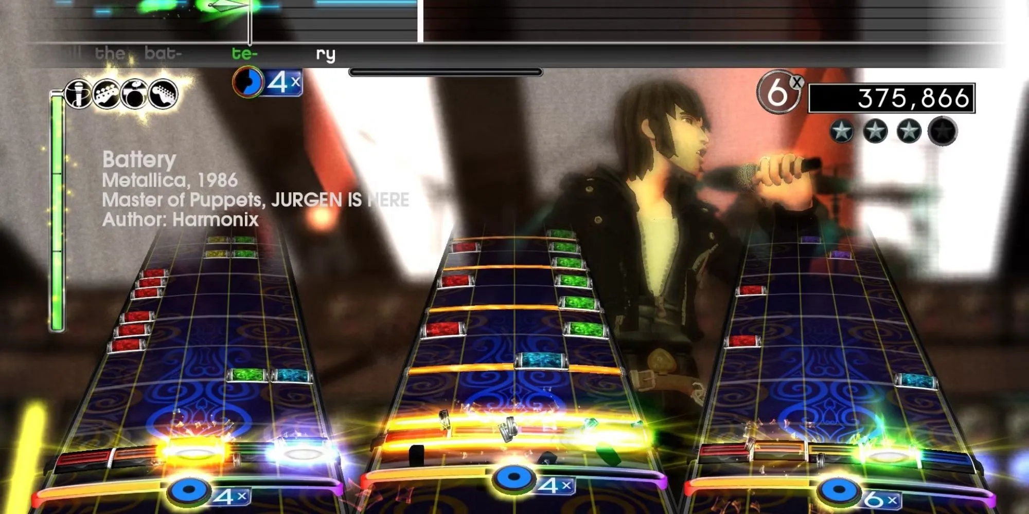 Rock Band 2, three players.