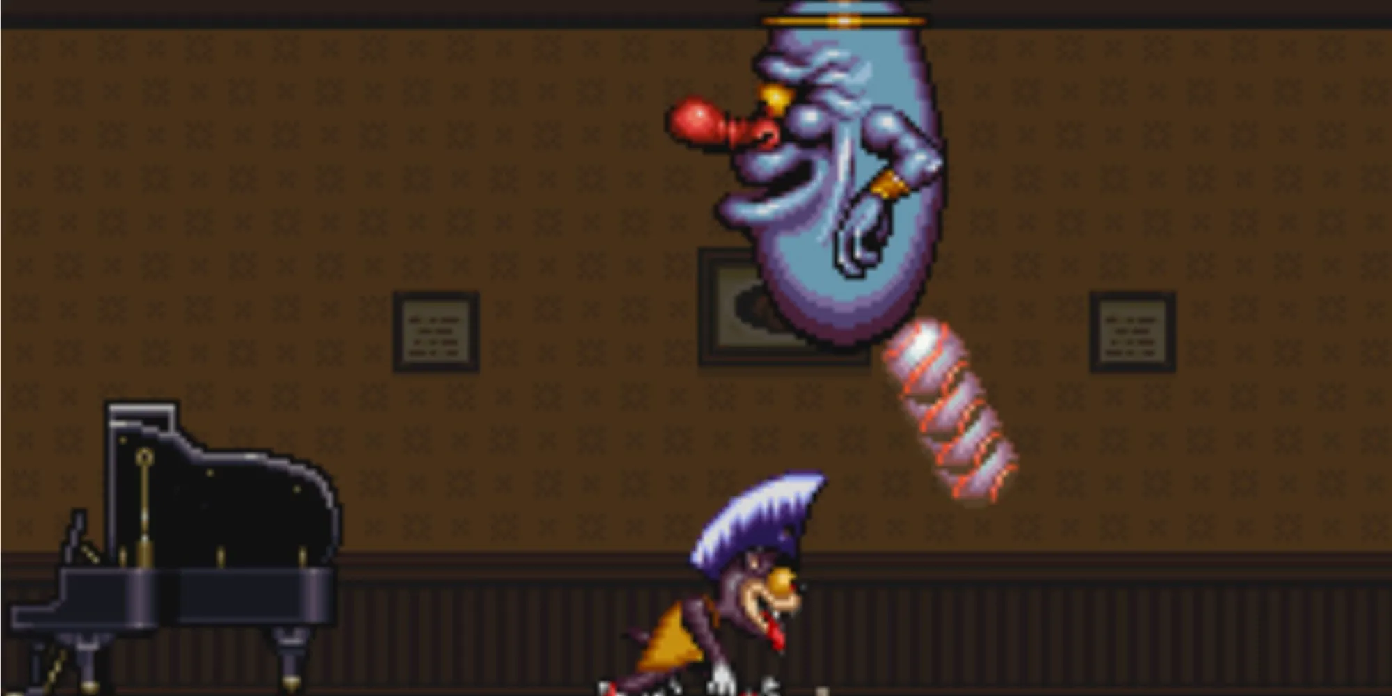 Rocky Rodent sử dụng kiểu tóc đặc biệt trong game platformer Rocky Rodent