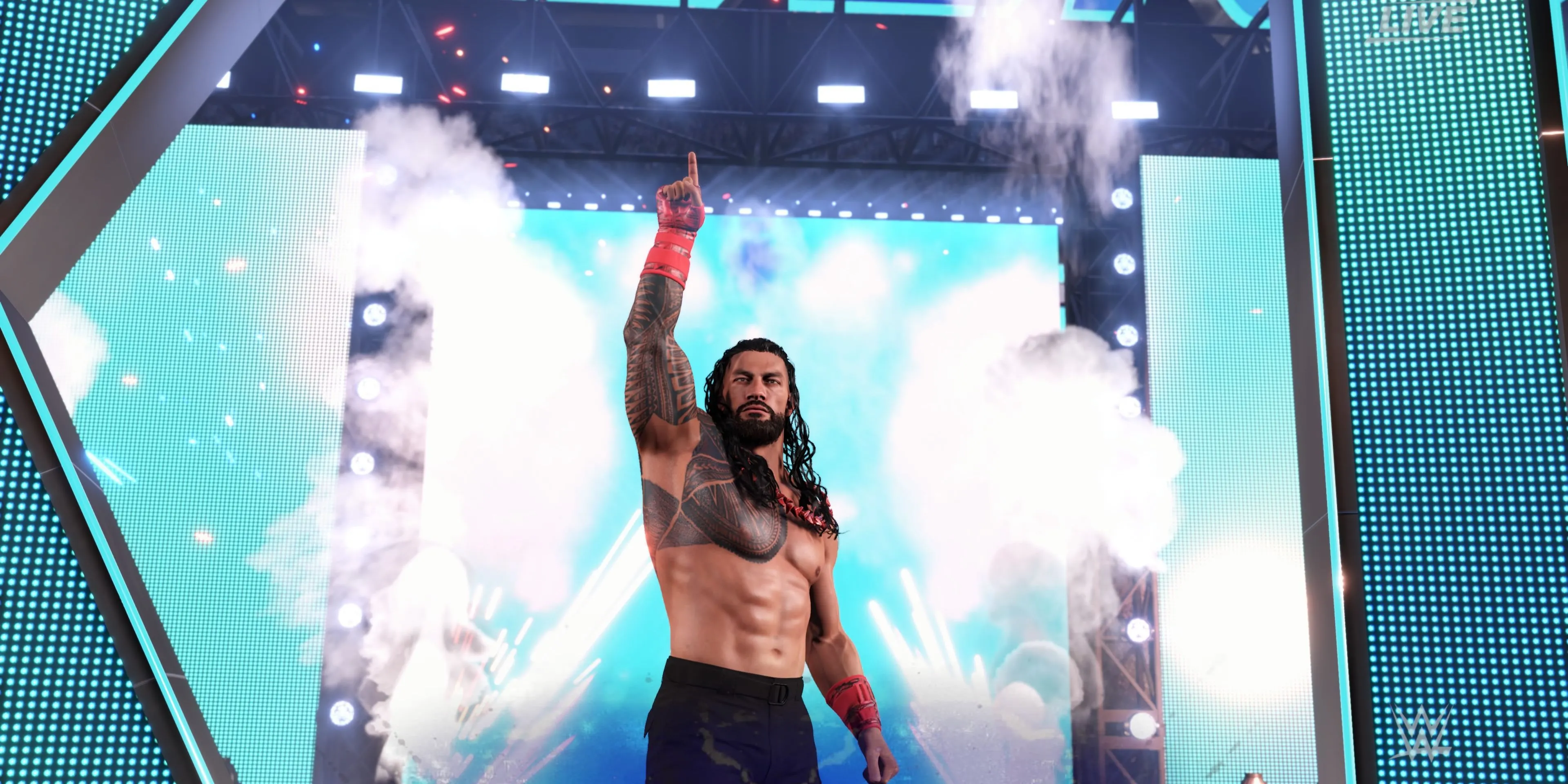 Roman Reigns đầy uy quyền với chiếc đai vô địch trong WWE 2K25
