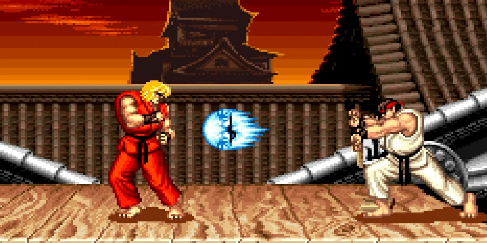Ryu tung Hadouken trong Street Fighter 2 trên SNES