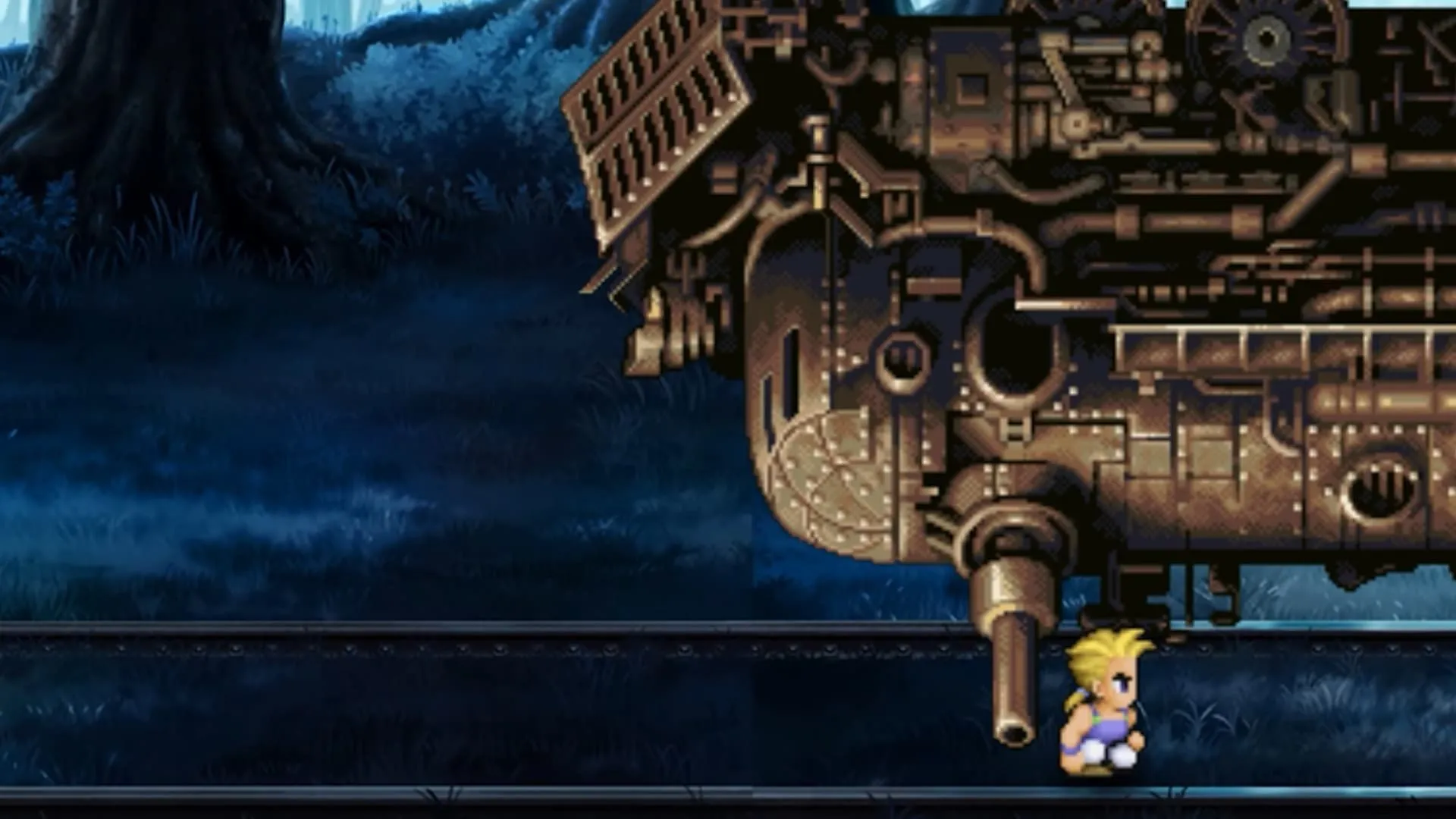 Sabin thực hiện cú Suplex huyền thoại với Tàu Ma trong Final Fantasy VI