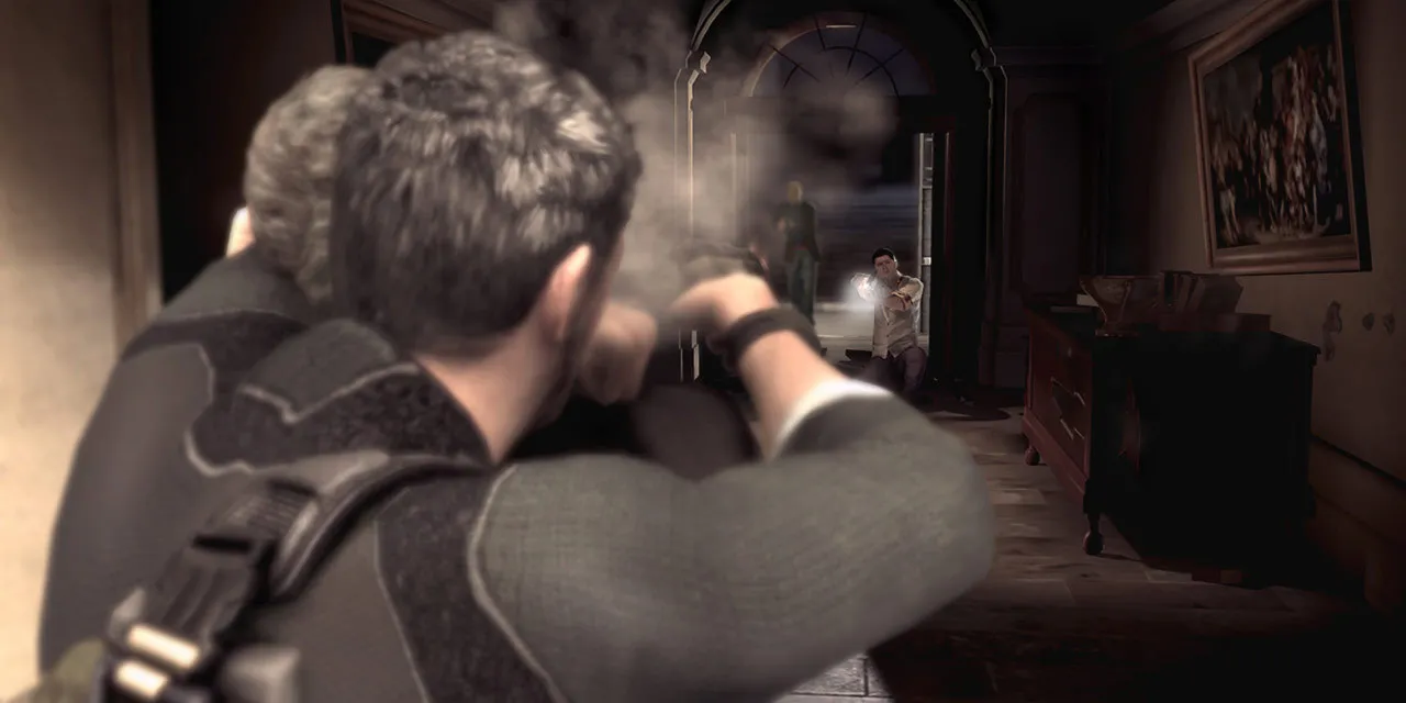 Sam Fisher trong game Splinter Cell Conviction với hiệu ứng Mark and Execute