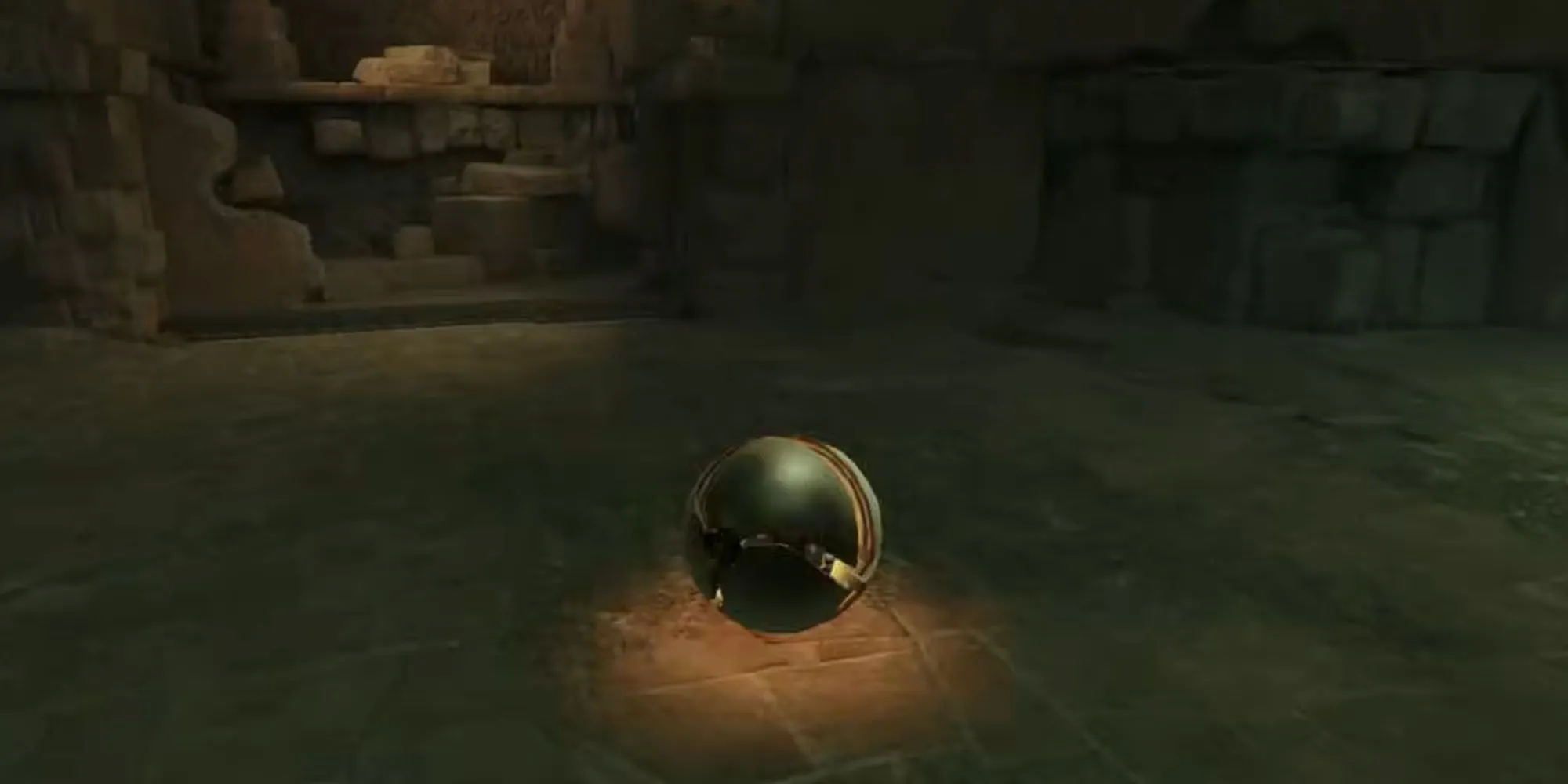 Samus Aran biến thành Morph Ball trong Metroid Prime Remastered để luồn lách qua khe hẹp