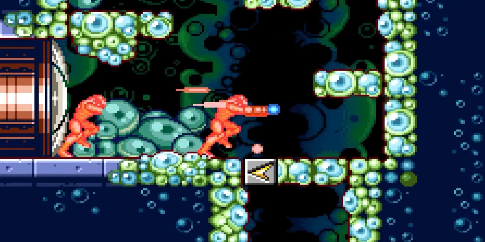 Samus sử dụng Speed Booster lao đi với tốc độ kinh hoàng trong Metroid Zero Mission
