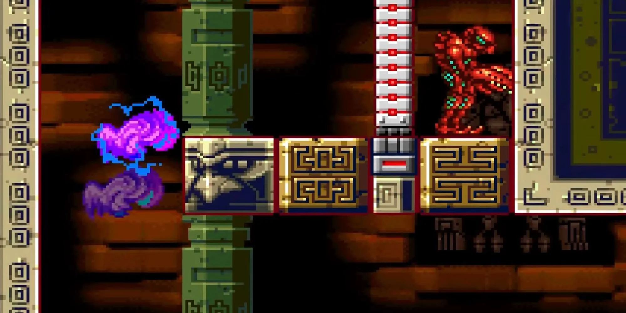 Samus thi triển Screw Attack, biến thành một quả cầu năng lượng hủy diệt trong Metroid Zero Mission