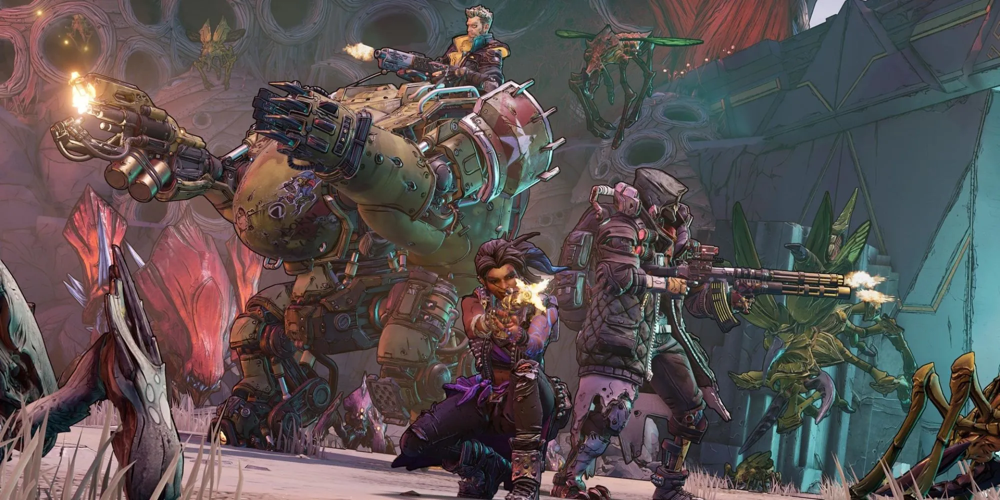 Screenshot cận cảnh hành động bắn súng hỗn loạn trong game Borderlands 3