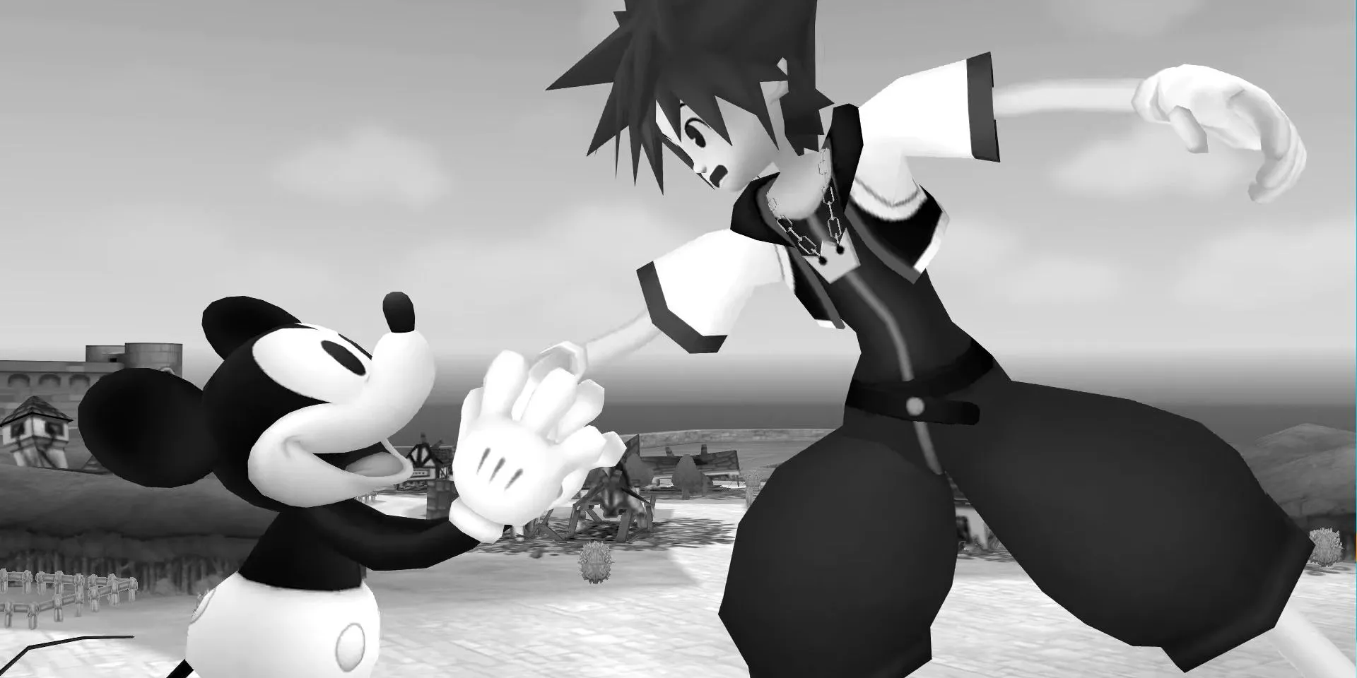 Sora, Donald, Goofy tại Timeless River trong Kingdom Hearts 2, game tiềm năng chuyển thể anime Disney