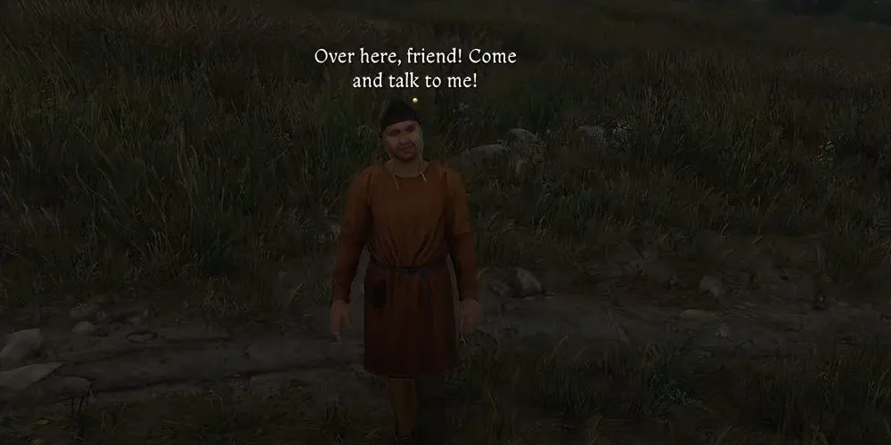Sứ giả Hội Trộm chặn đường Henry để kích hoạt nhiệm vụ The Spark trong Kingdom Come Deliverance 2