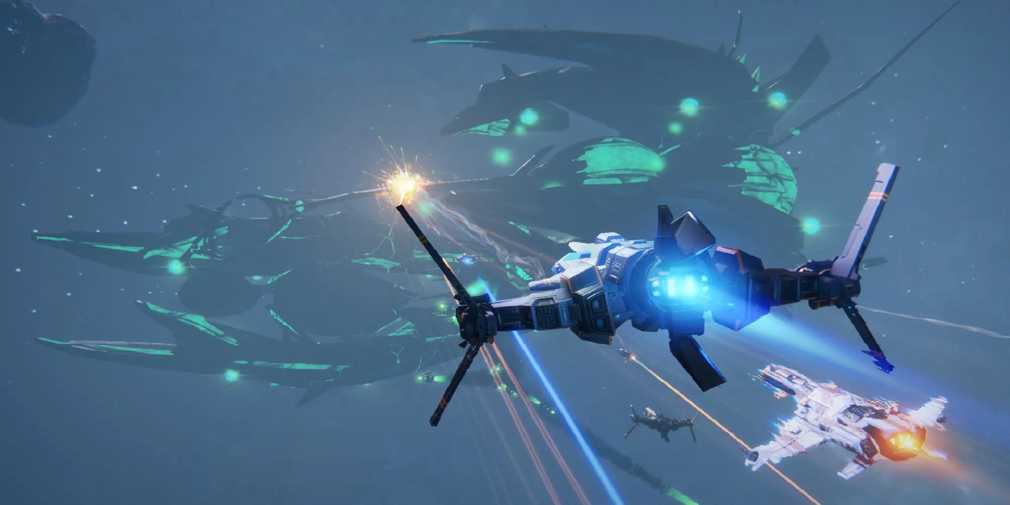 Tàu Star Conflict tấn công một tàu dreadnought