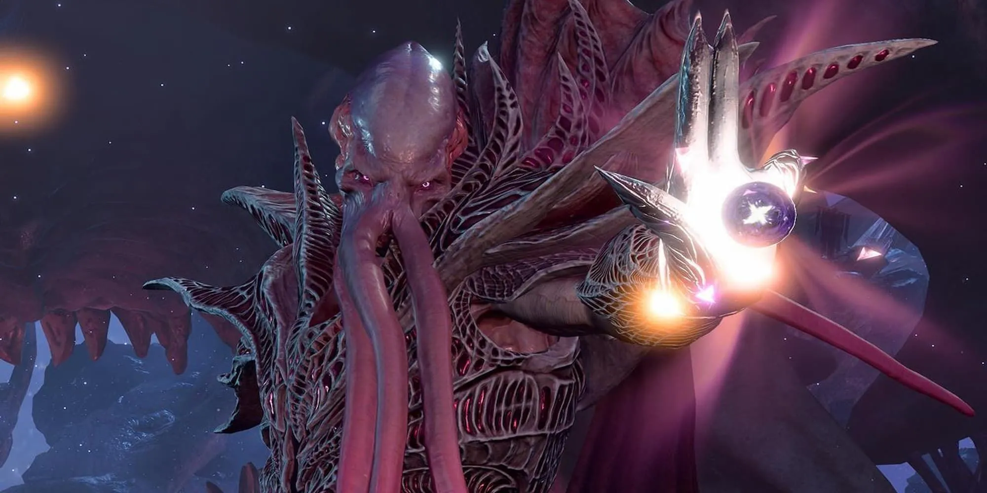 The Emperor trong Baldur's Gate 3 đang sử dụng phép thuật, một thực thể bí ẩn thao túng người chơi
