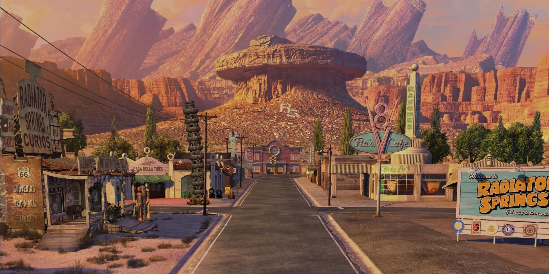 Thị trấn Radiator Springs đẹp như tranh vẽ trong phim Cars