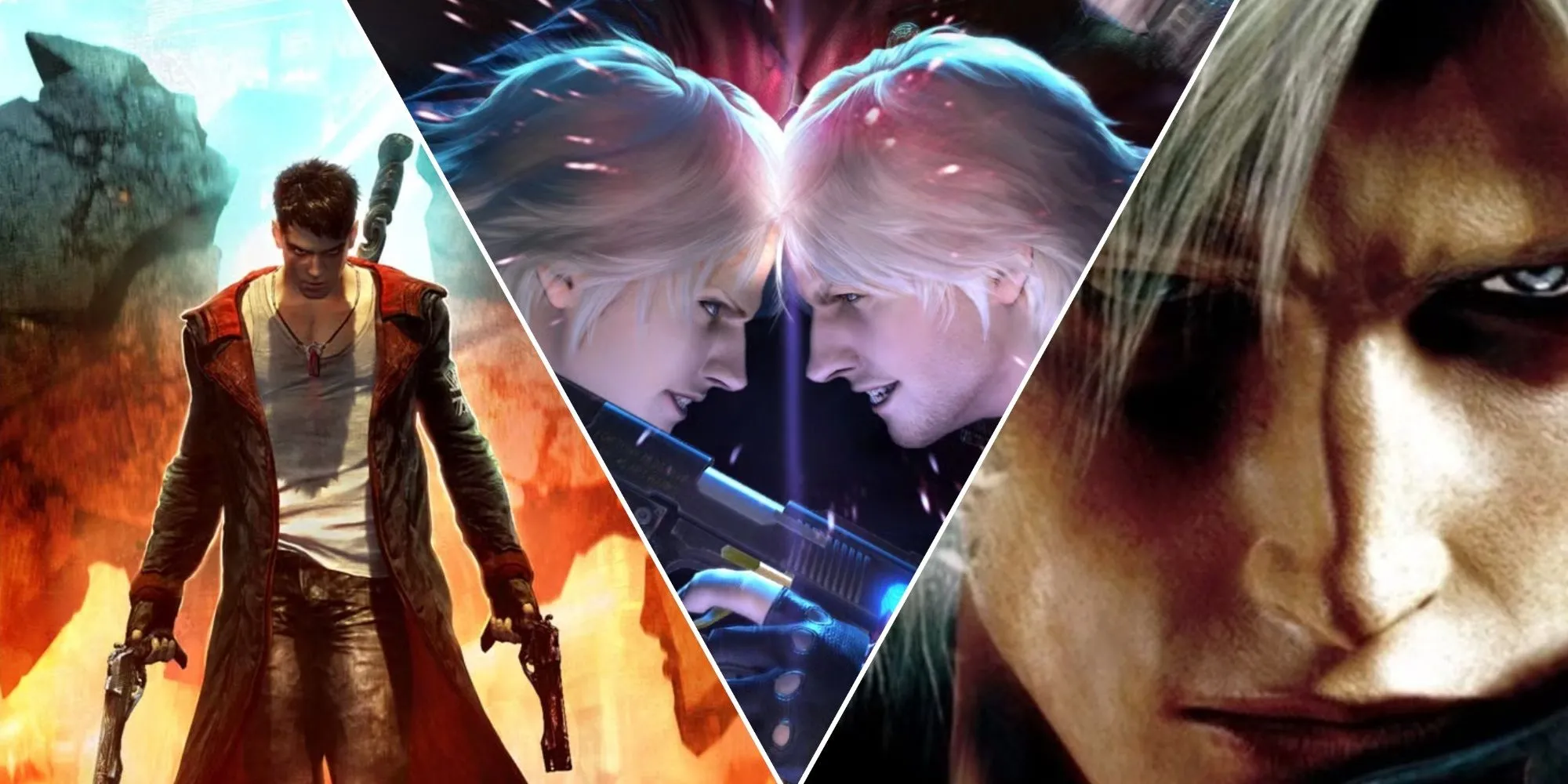 Tổng hợp hình ảnh từ các phiên bản khác nhau của dòng game Devil May Cry