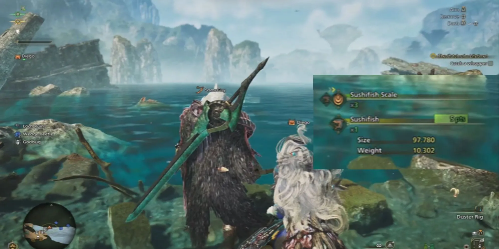 Vật phẩm nhận được từ câu cá trong Monster Hunter Wilds