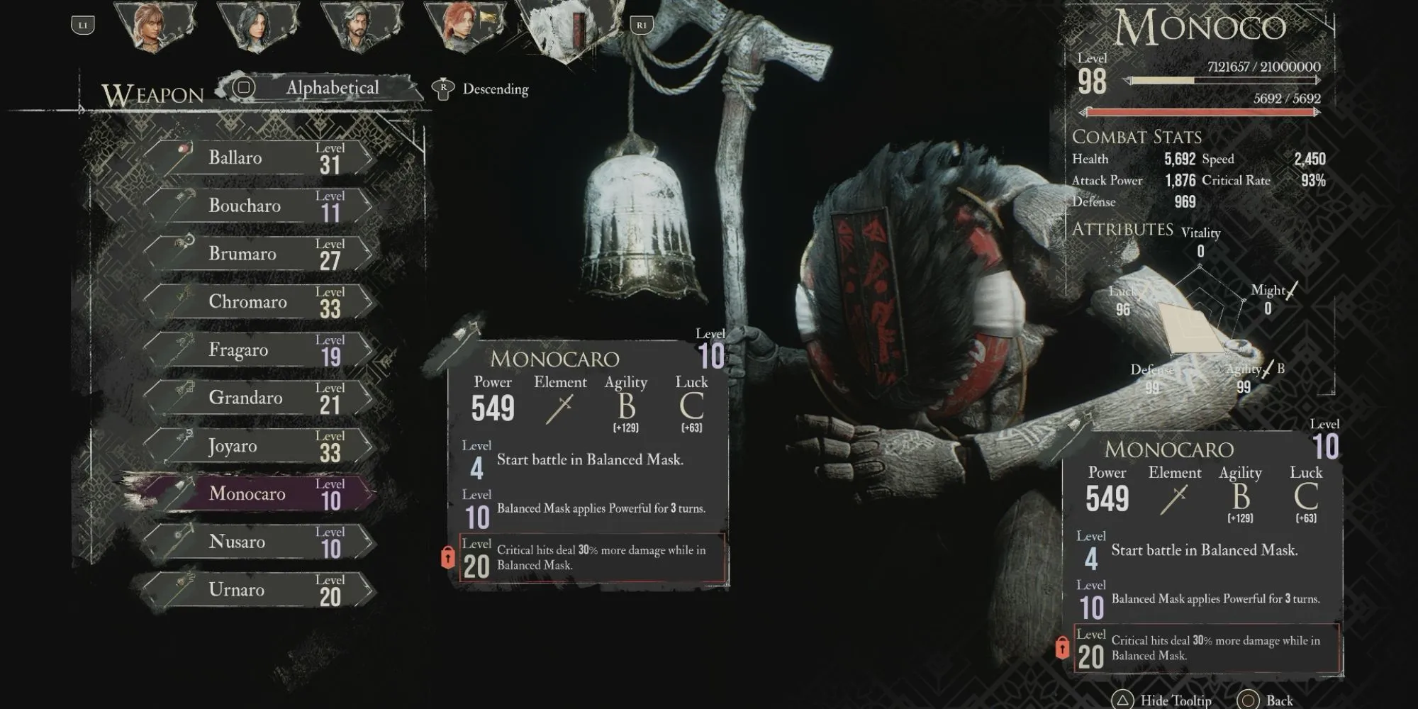 Vũ khí Monocaro mặc định của Monoco trong game