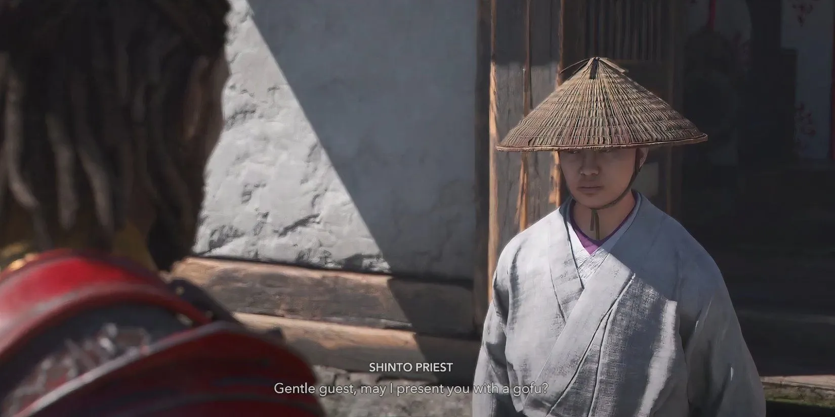 Yasuke thực hiện nghi thức thanh tẩy, nhận Gofu trong nhiệm vụ &quot;A Prayer for Omi&quot; ở Assassin's Creed Shadows.