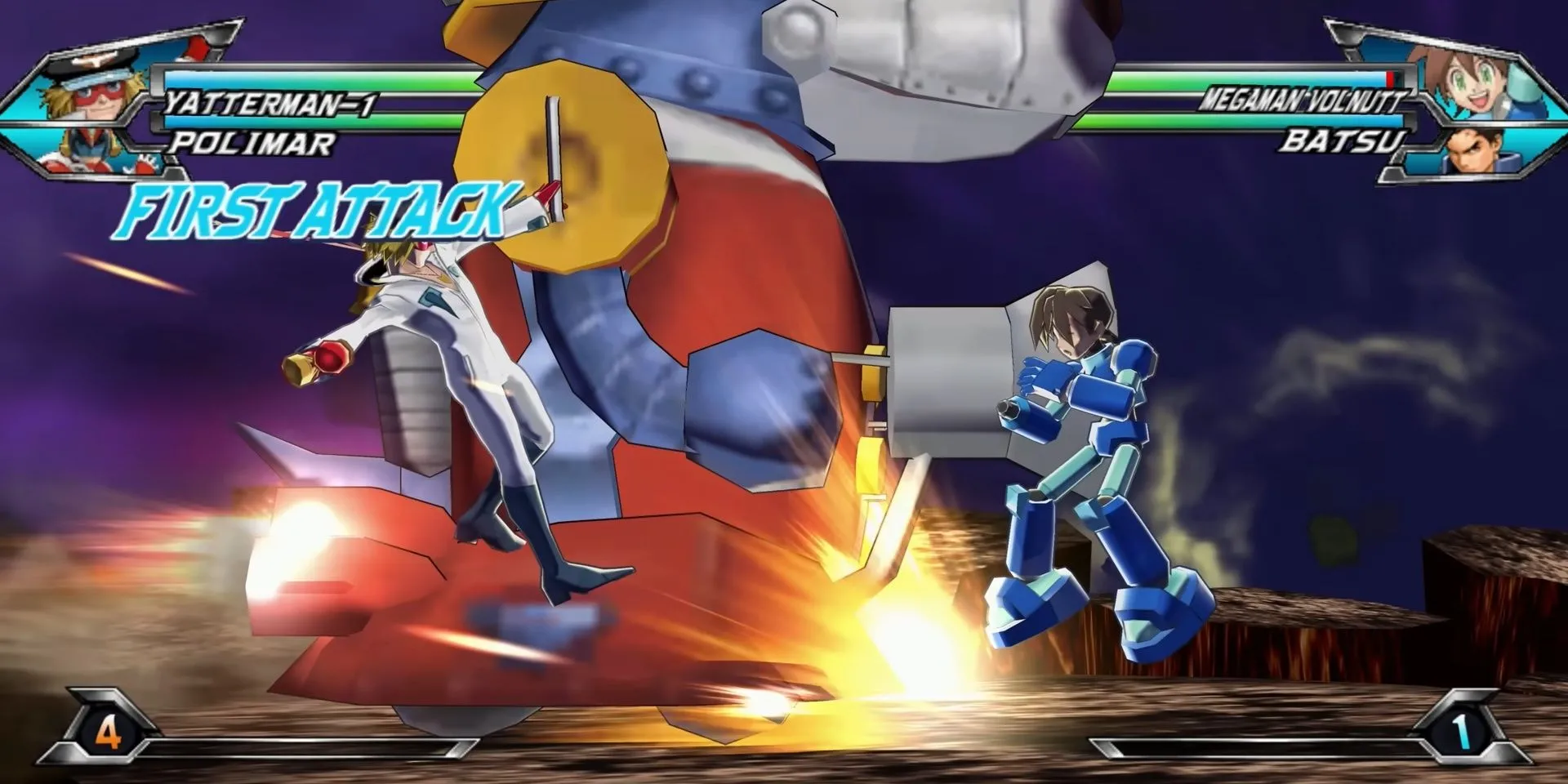 Yatterman-1 chiến đấu với Megaman Volnutt trong Tatsunoko vs Capcom trên Wii