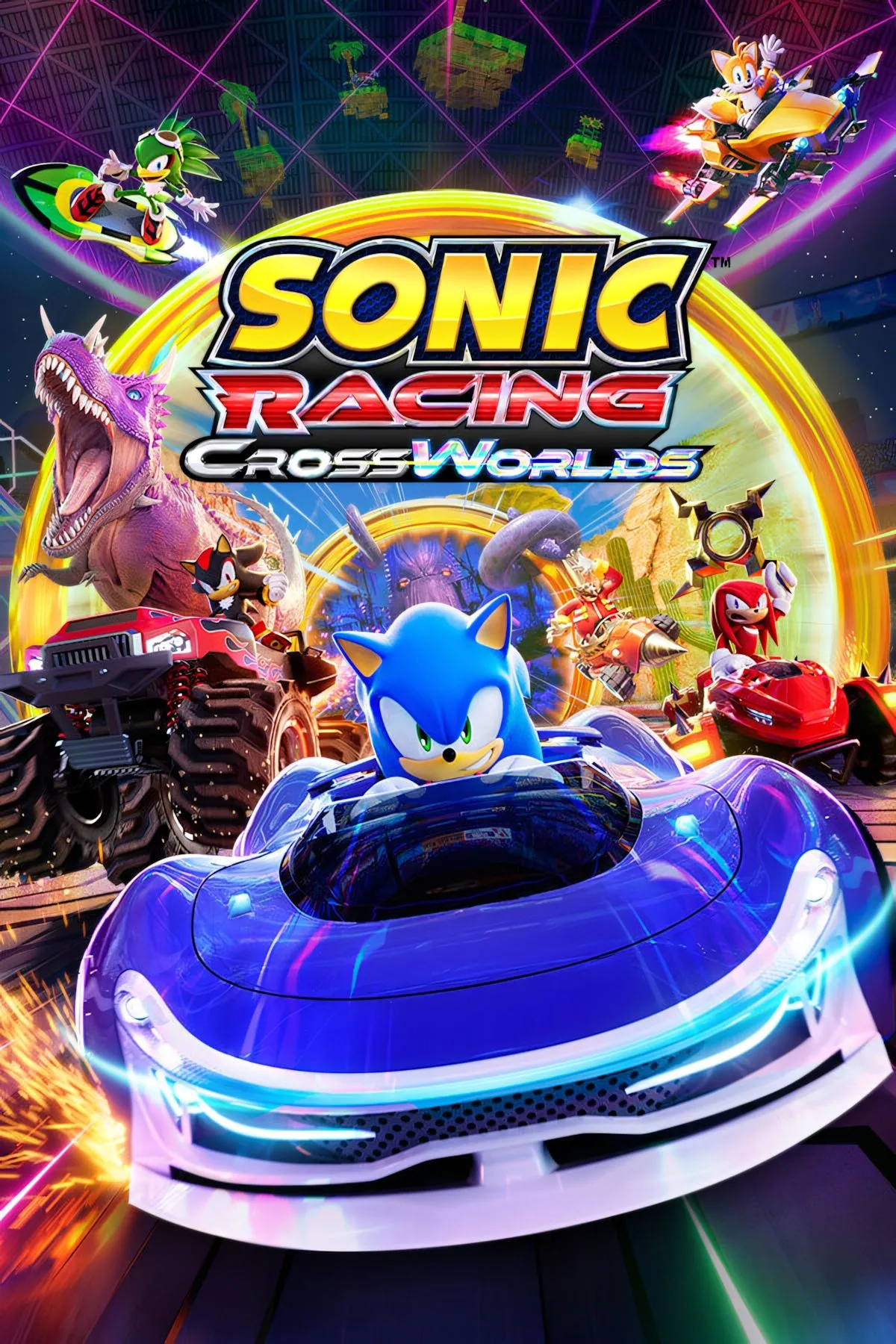 Ảnh bìa chính thức của game đua xe Sonic Racing CrossWorlds