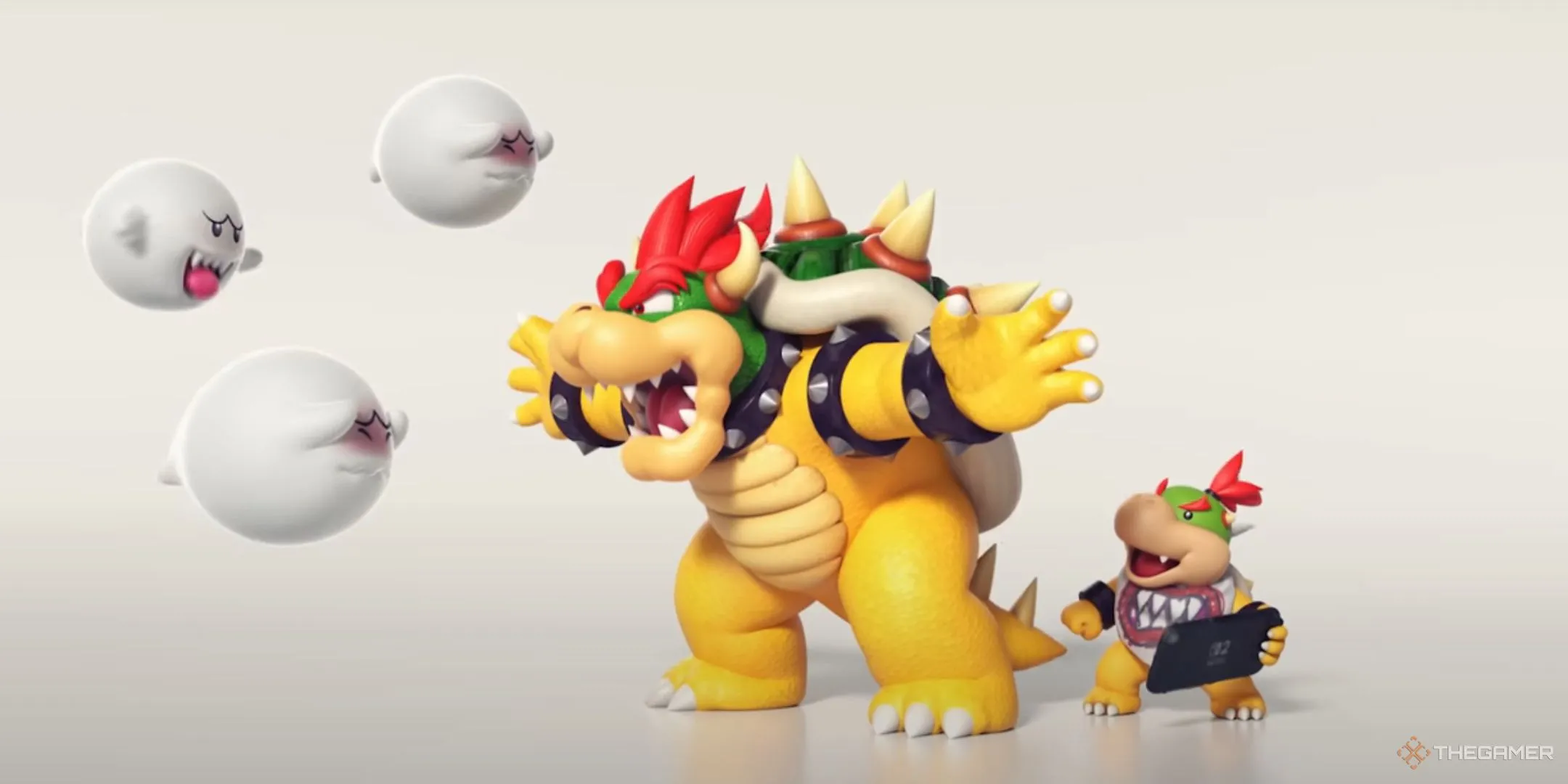 Bowser bảo vệ Baby Bowser khỏi những quấy rầy, minh họa việc báo cáo người chơi xấu trong GameChat