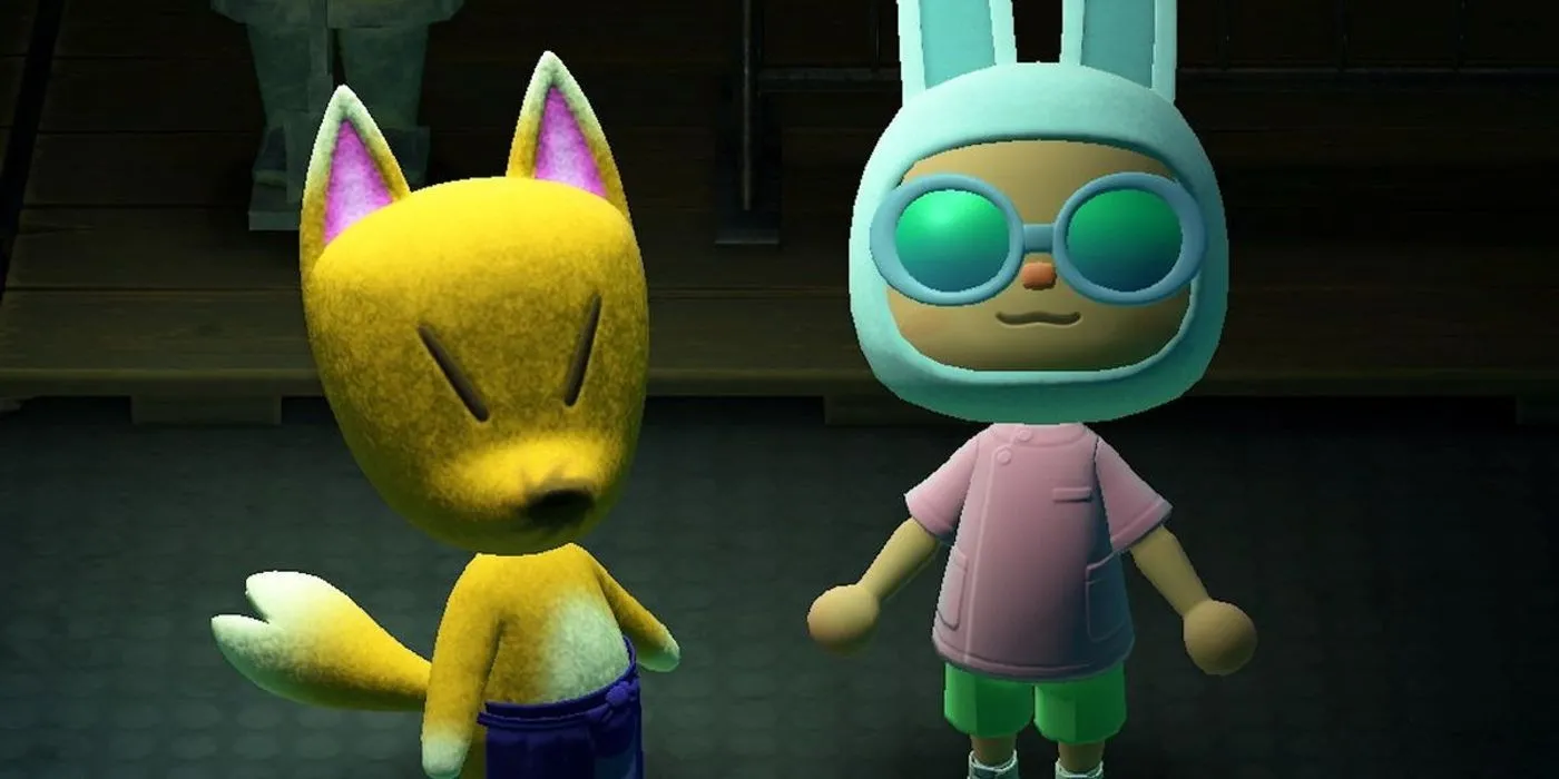 Cáo Redd và người chơi đứng trên thuyền của hắn trong Animal Crossing New Horizons