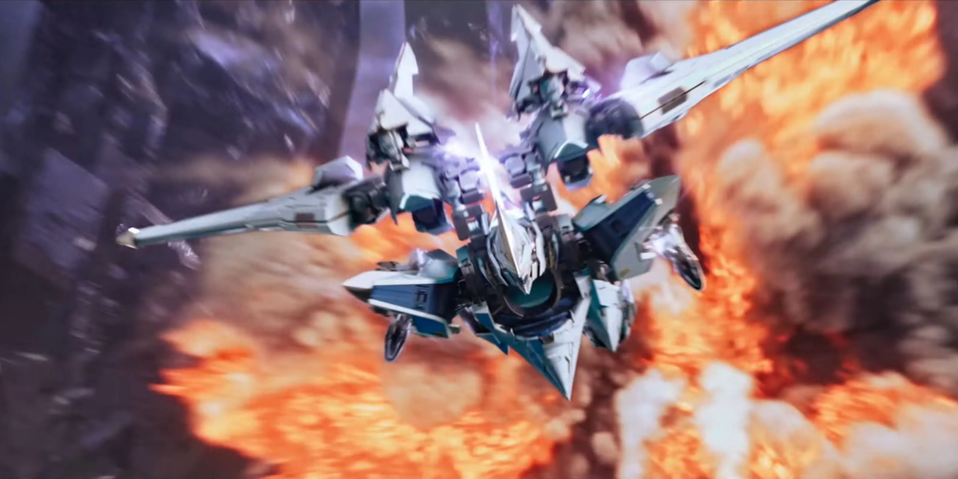 Cỗ máy mech thực hiện pha di chuyển tốc độ cao trong Mecha Break